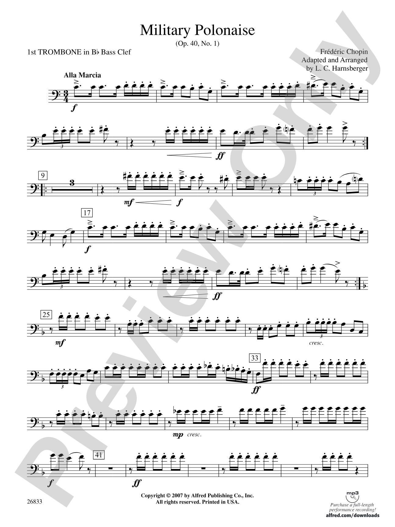 Military Polonaise: (wp) 1st B-flat Trombone B.C.