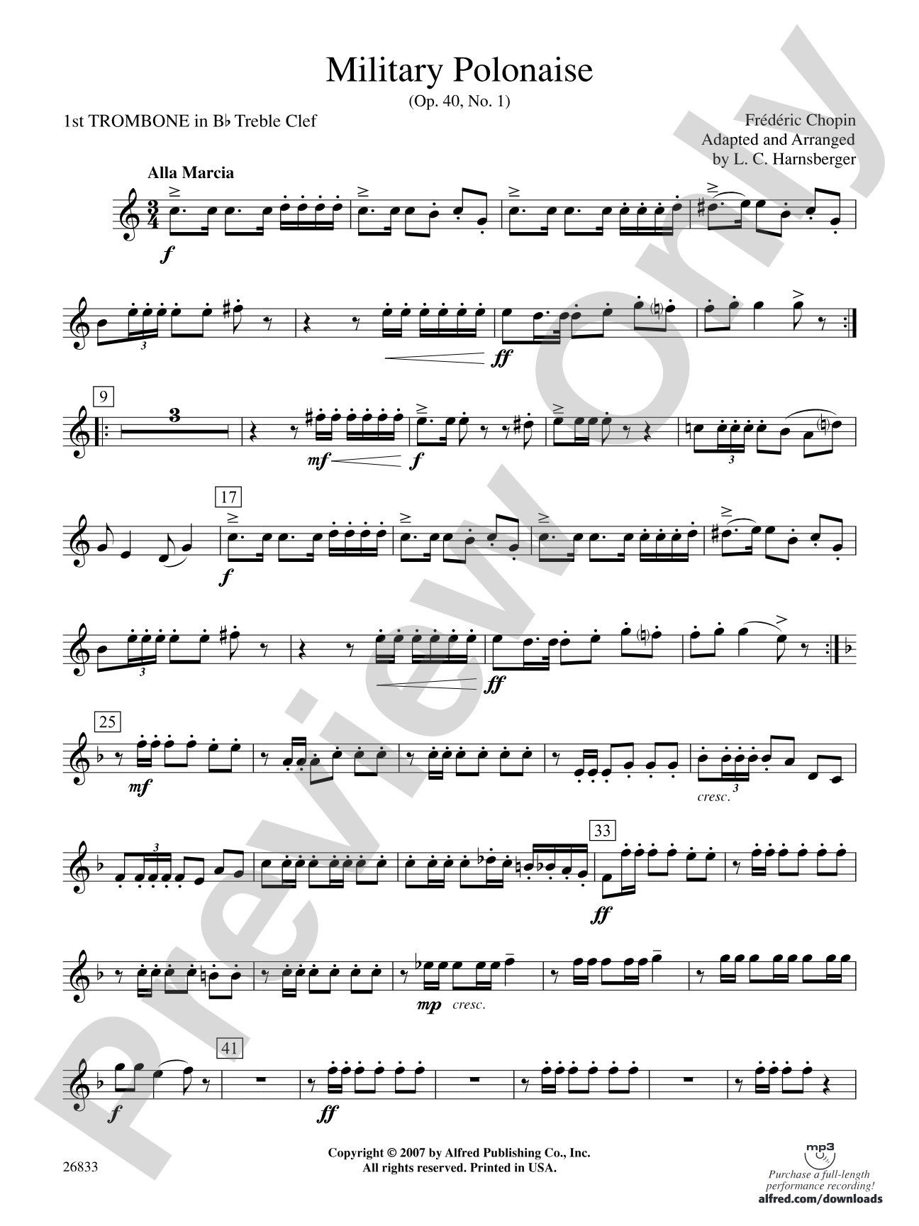 Military Polonaise: (wp) 1st B-flat Trombone T.C.
