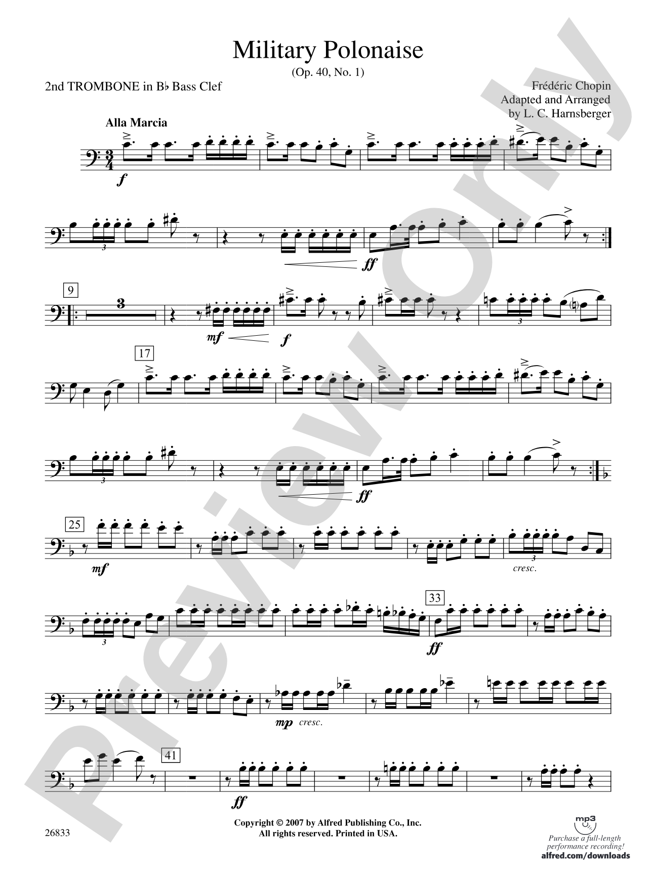 Military Polonaise: (wp) 2nd B-flat Trombone B.C.