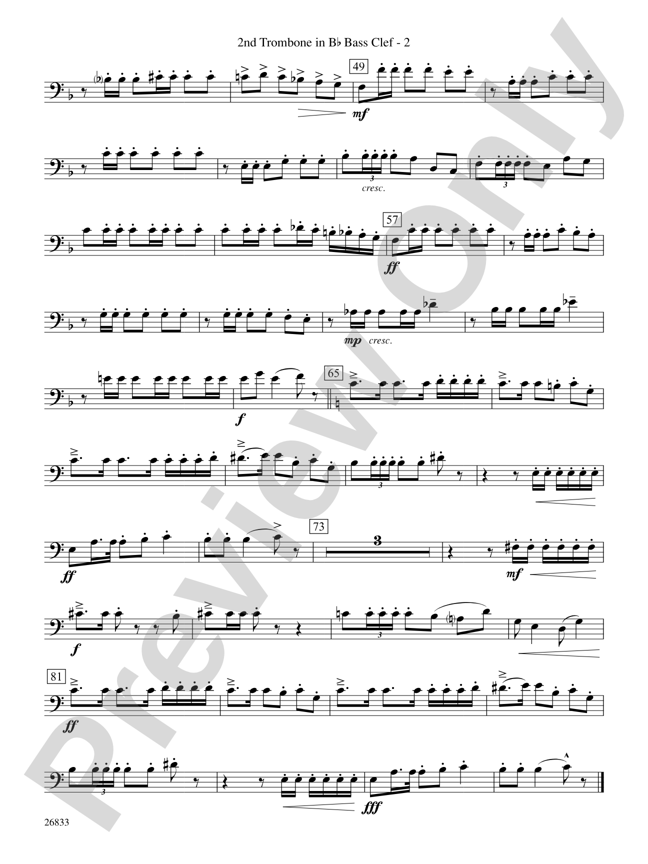 Military Polonaise: (wp) 2nd B-flat Trombone B.C.