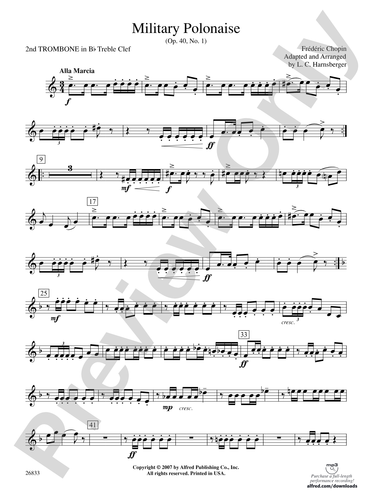 Military Polonaise: (wp) 2nd B-flat Trombone T.C.