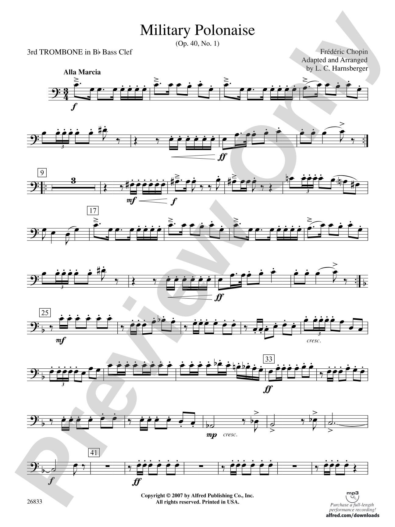 Military Polonaise: (wp) 3rd B-flat Trombone B.C.