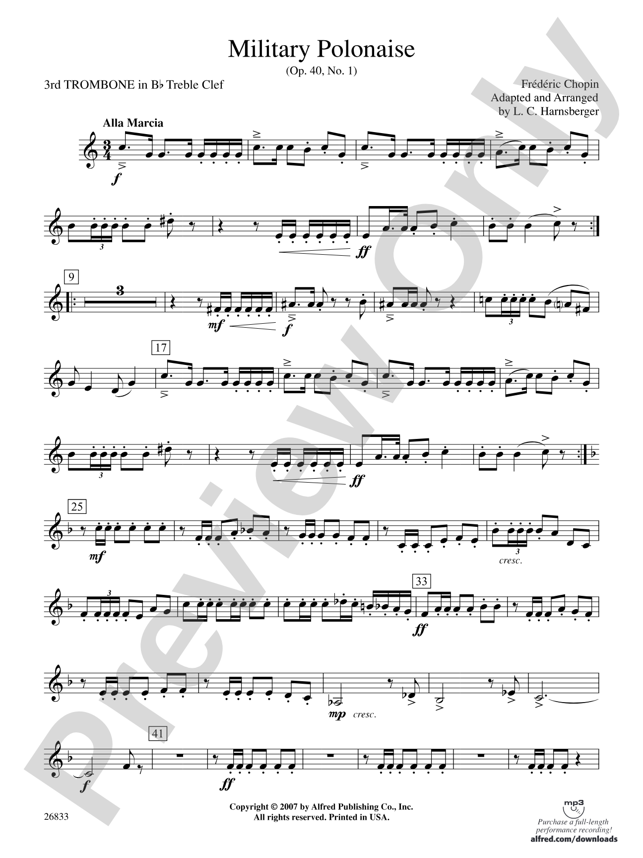 Military Polonaise: (wp) 3rd B-flat Trombone T.C.