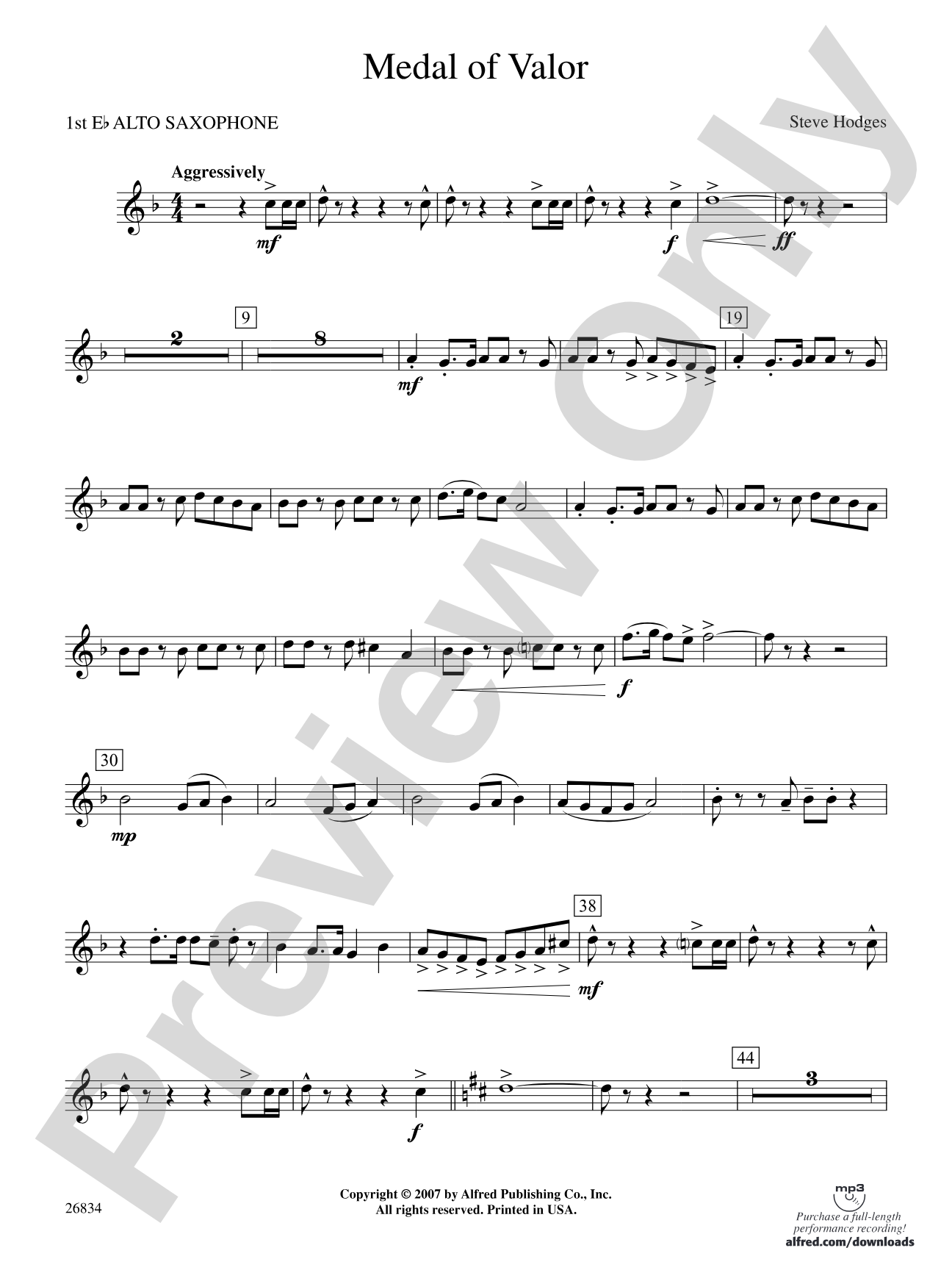 Medal of Valor: E-flat Alto Saxophone