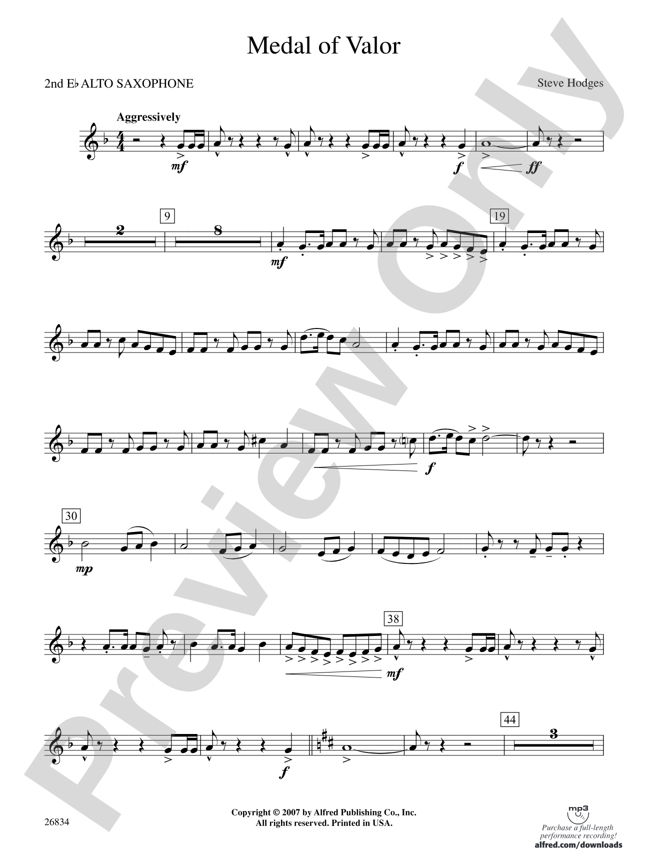 Medal of Valor: 2nd E-flat Alto Saxophone