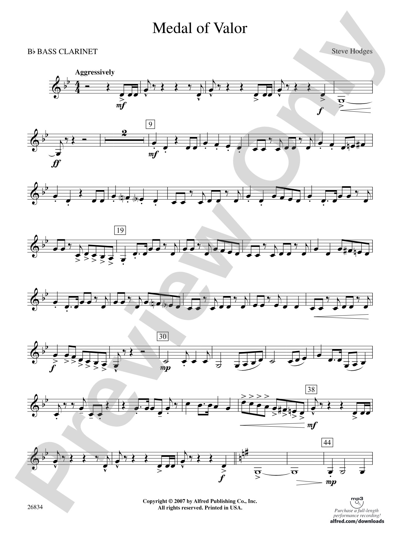 Medal of Valor: B-flat Bass Clarinet