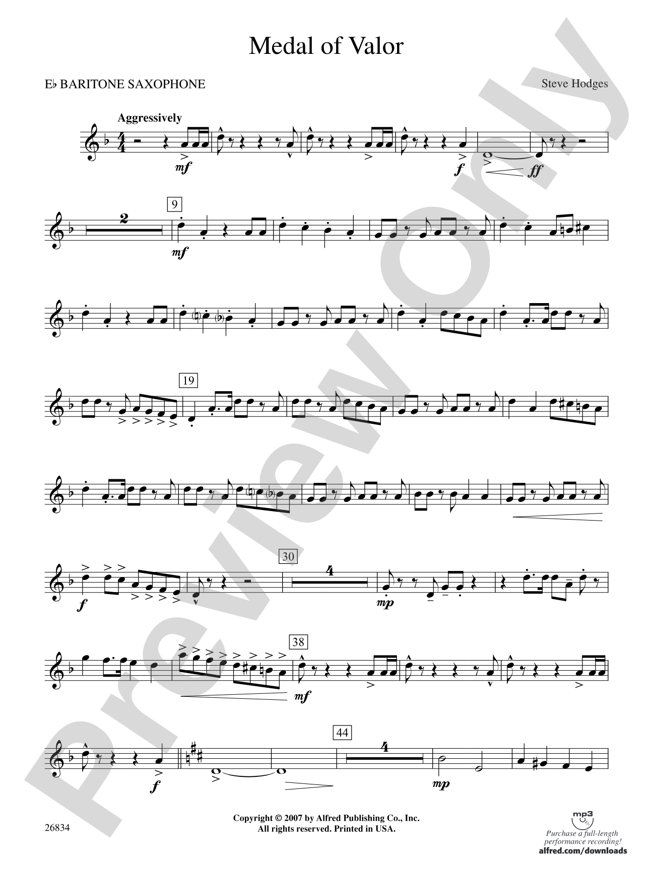 Medal of Valor: E-flat Baritone Saxophone