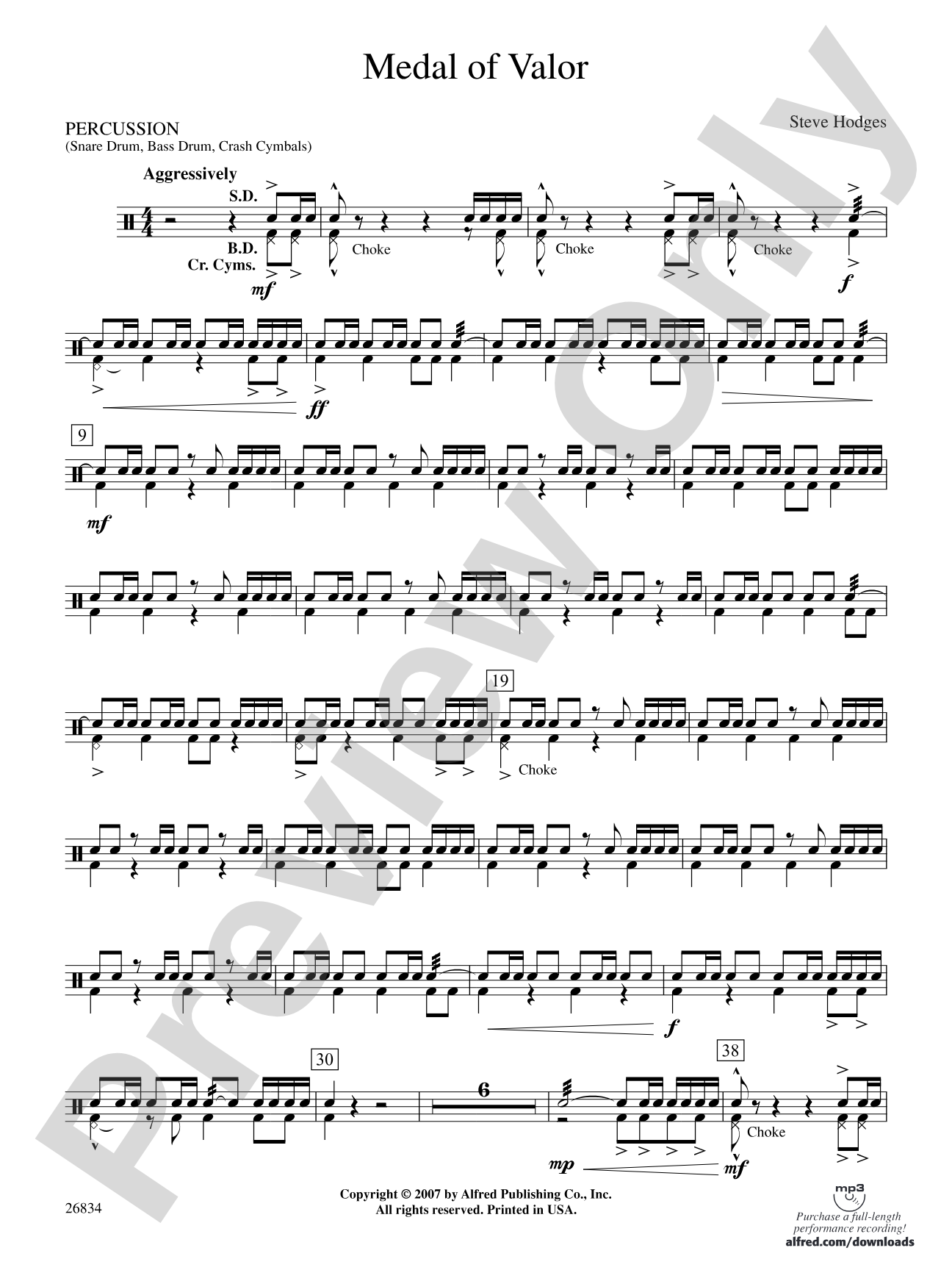 Medal of Valor: 1st Percussion