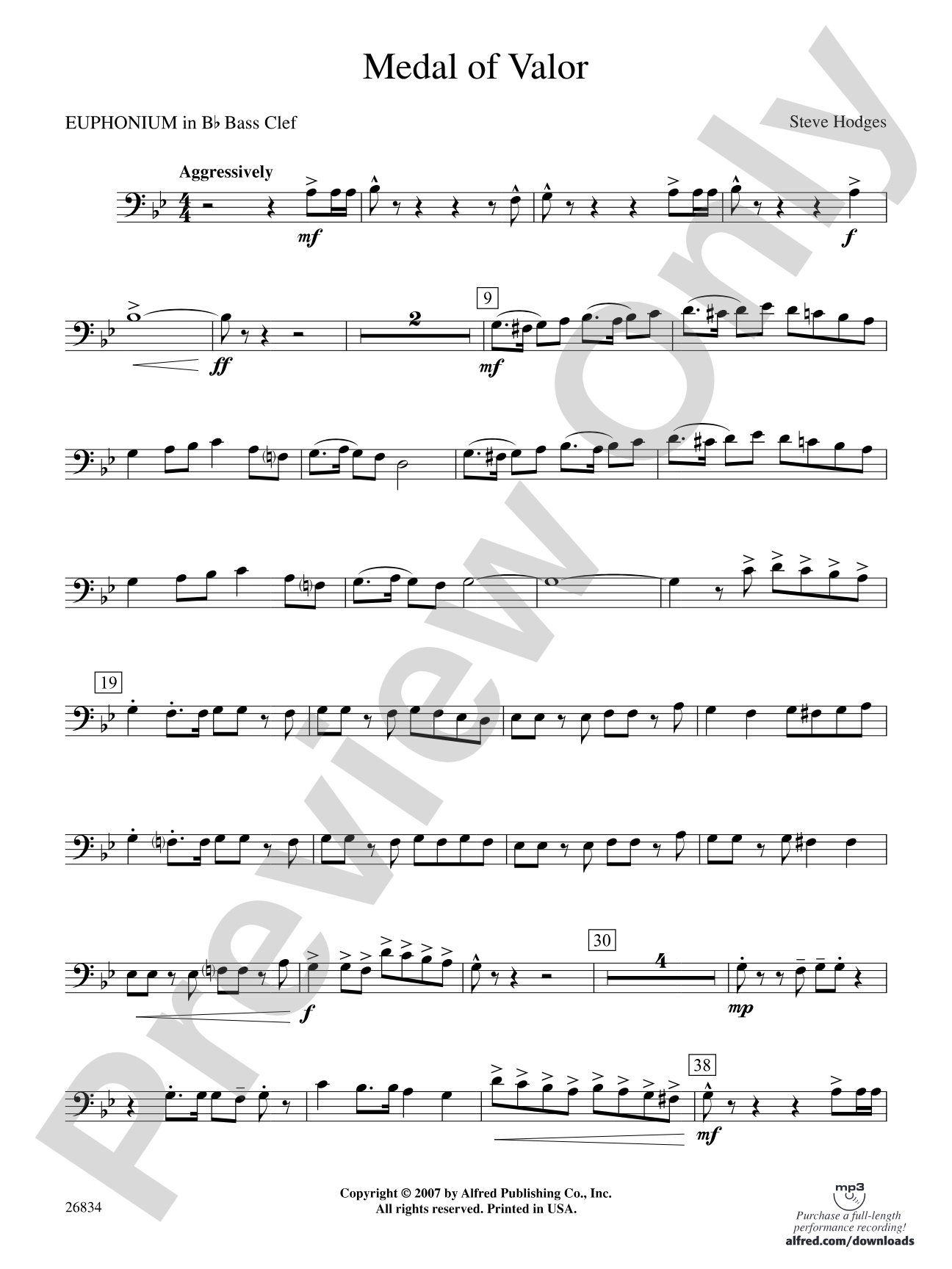 Medal of Valor: (wp) B-flat Baritone B.C.
