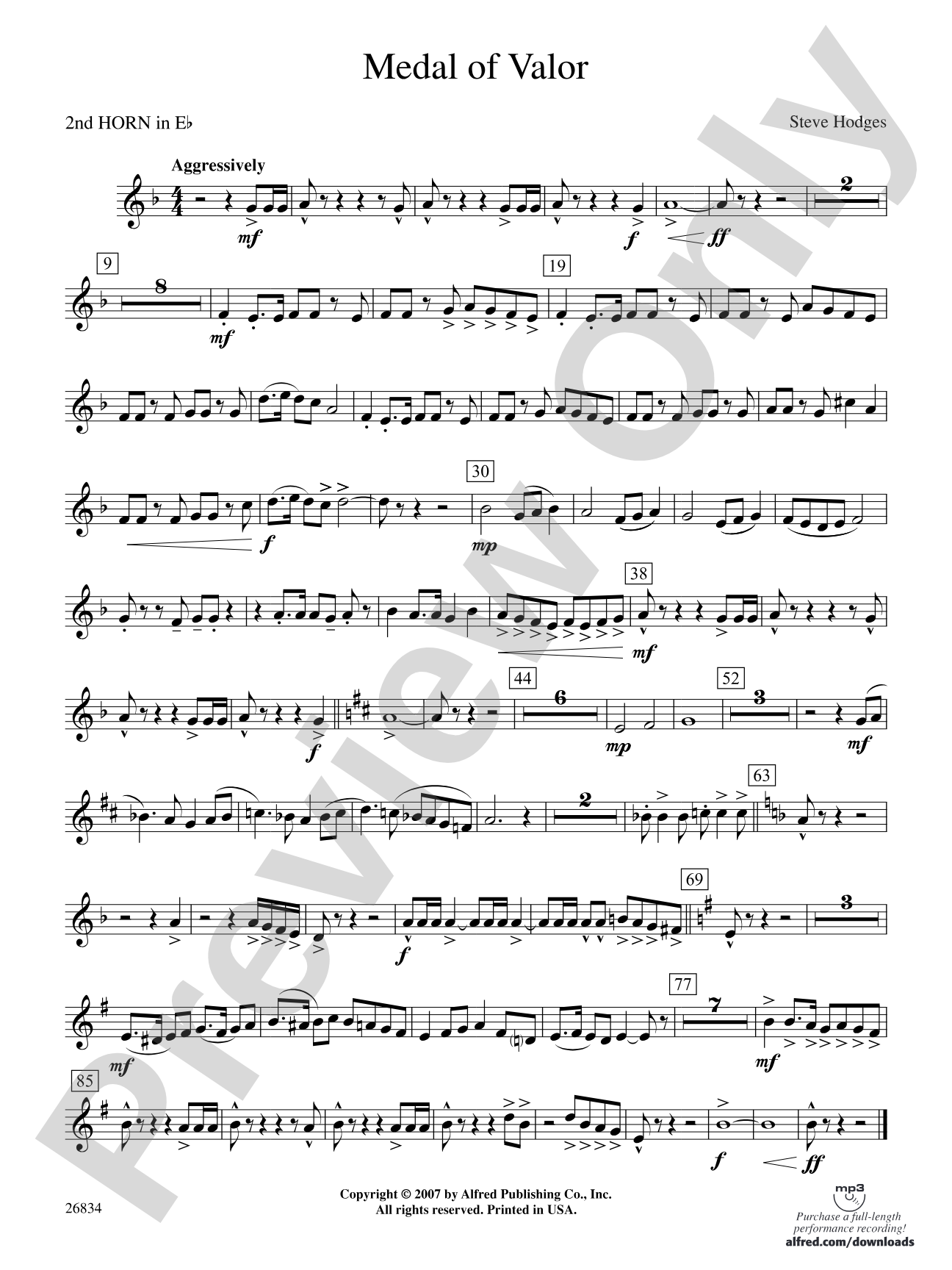Medal of Valor: (wp) 2nd Horn in E-flat