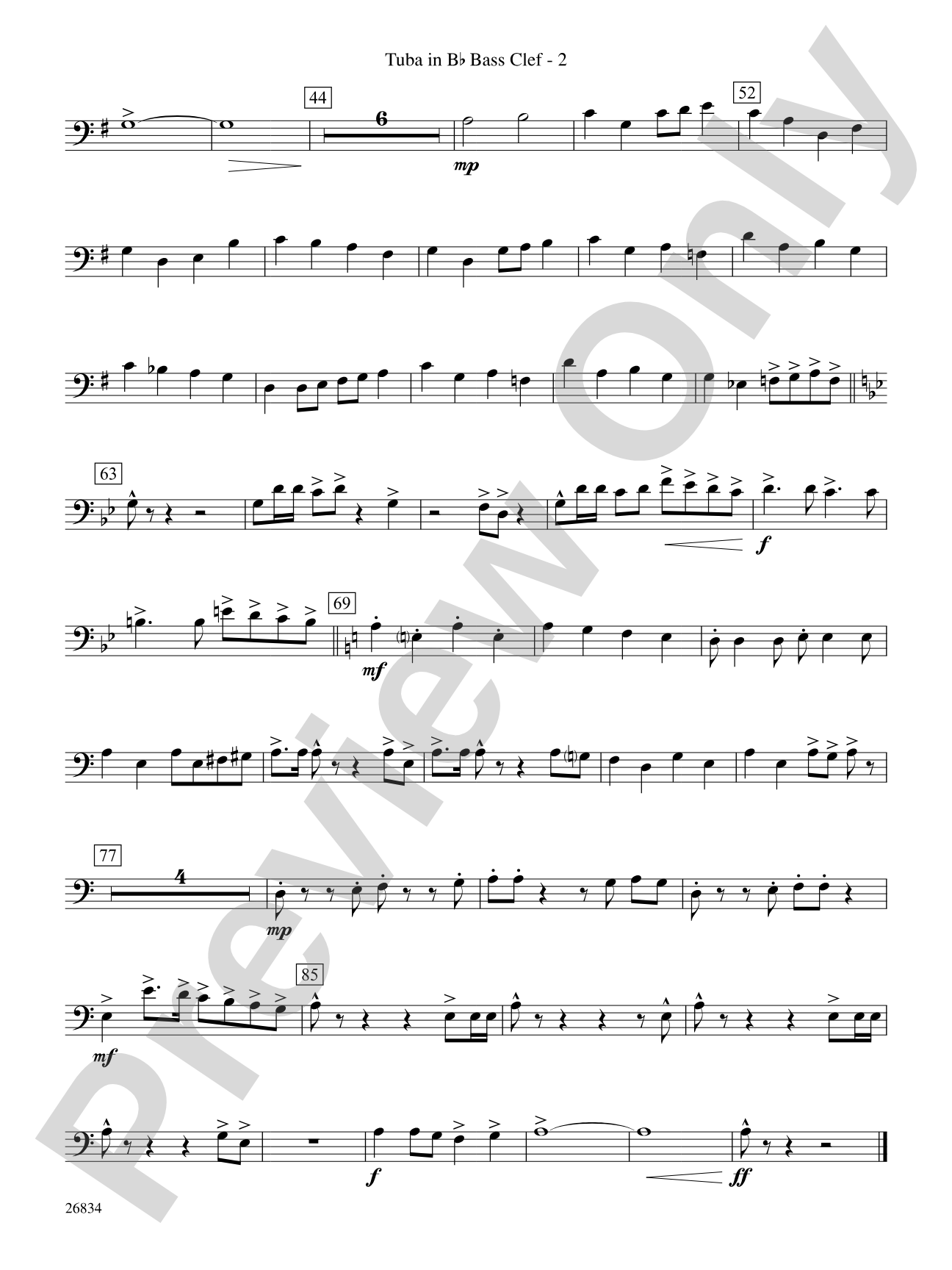 Medal of Valor: (wp) B-flat Tuba B.C.