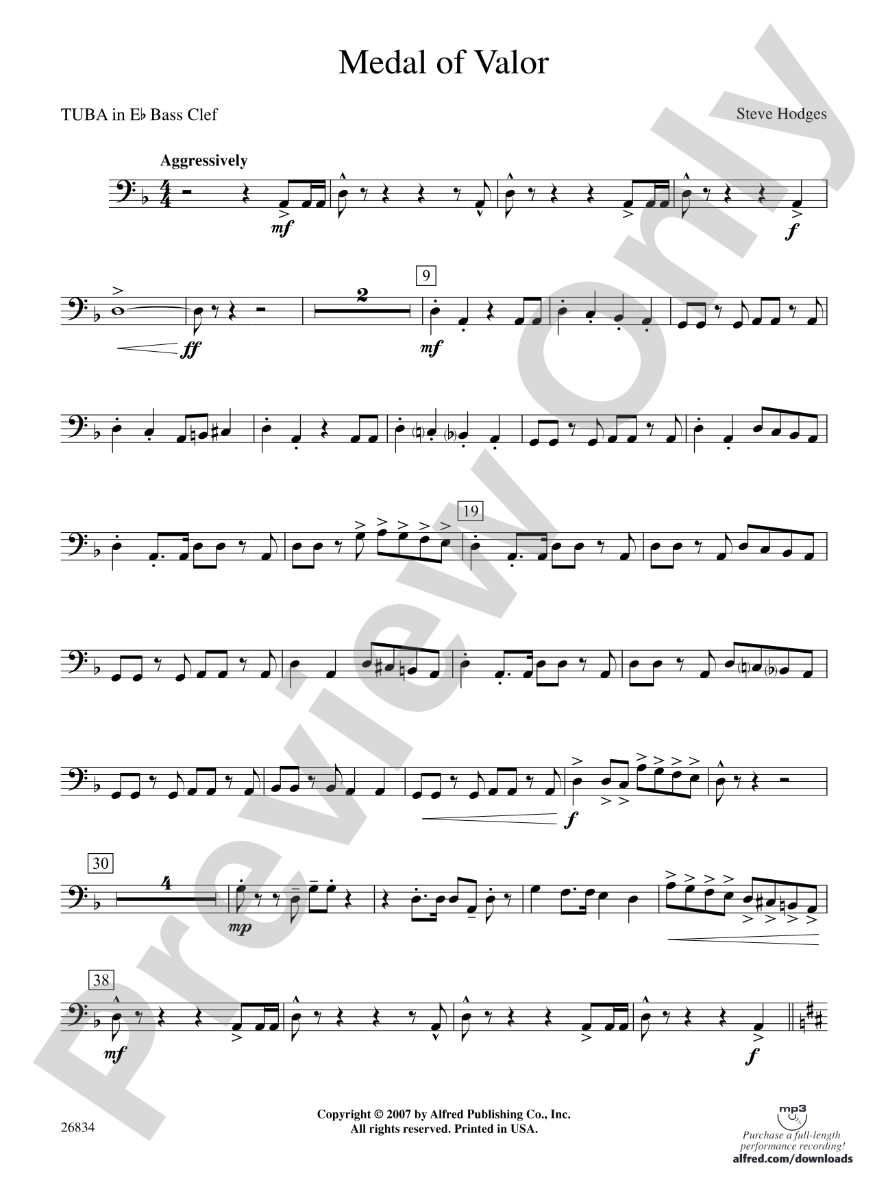 Medal of Valor: (wp) E-flat Tuba B.C.