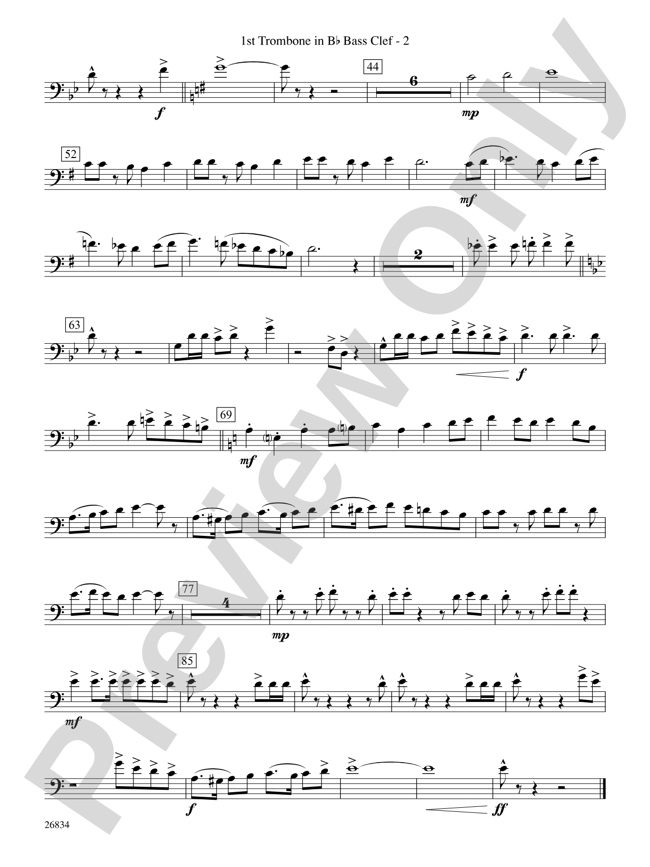 Medal of Valor: (wp) 1st B-flat Trombone B.C.
