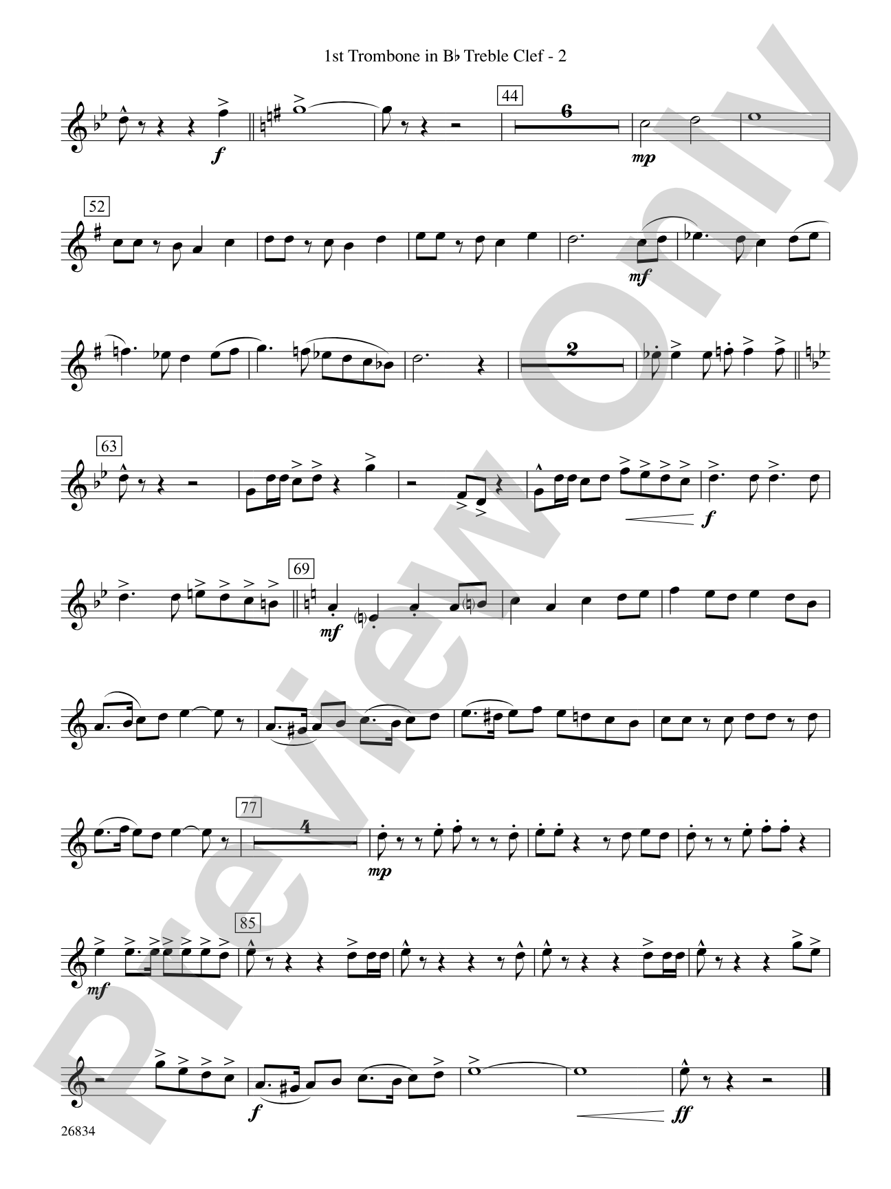 Medal of Valor: (wp) 1st B-flat Trombone T.C.