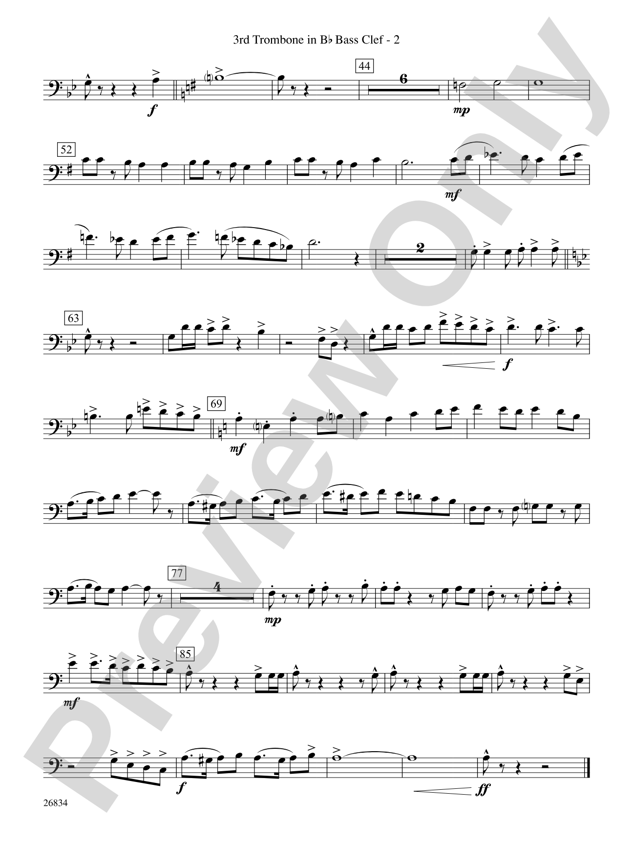 Medal of Valor: (wp) 3rd B-flat Trombone B.C.