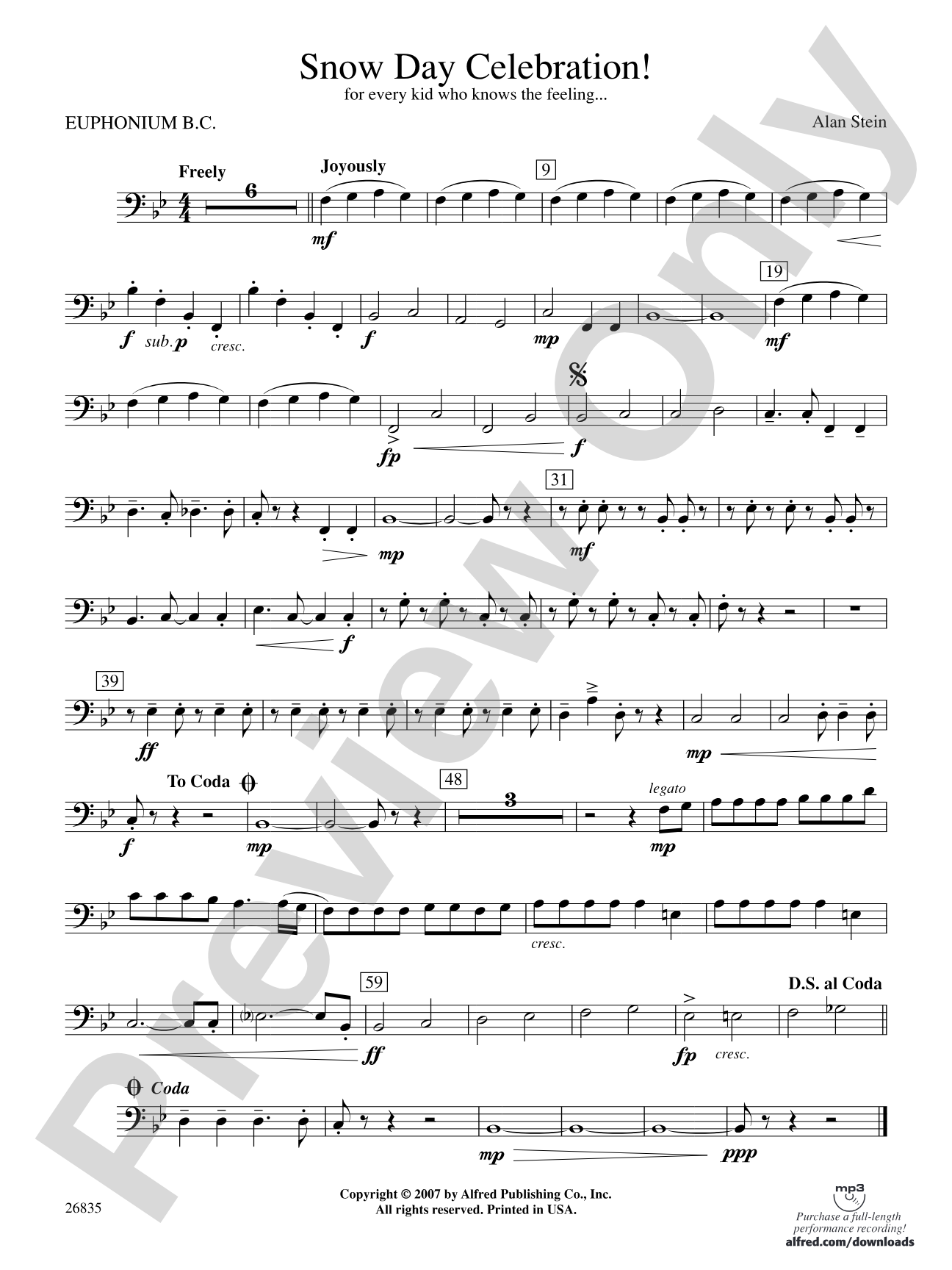 Snow Day Celebration!: Baritone B.C.