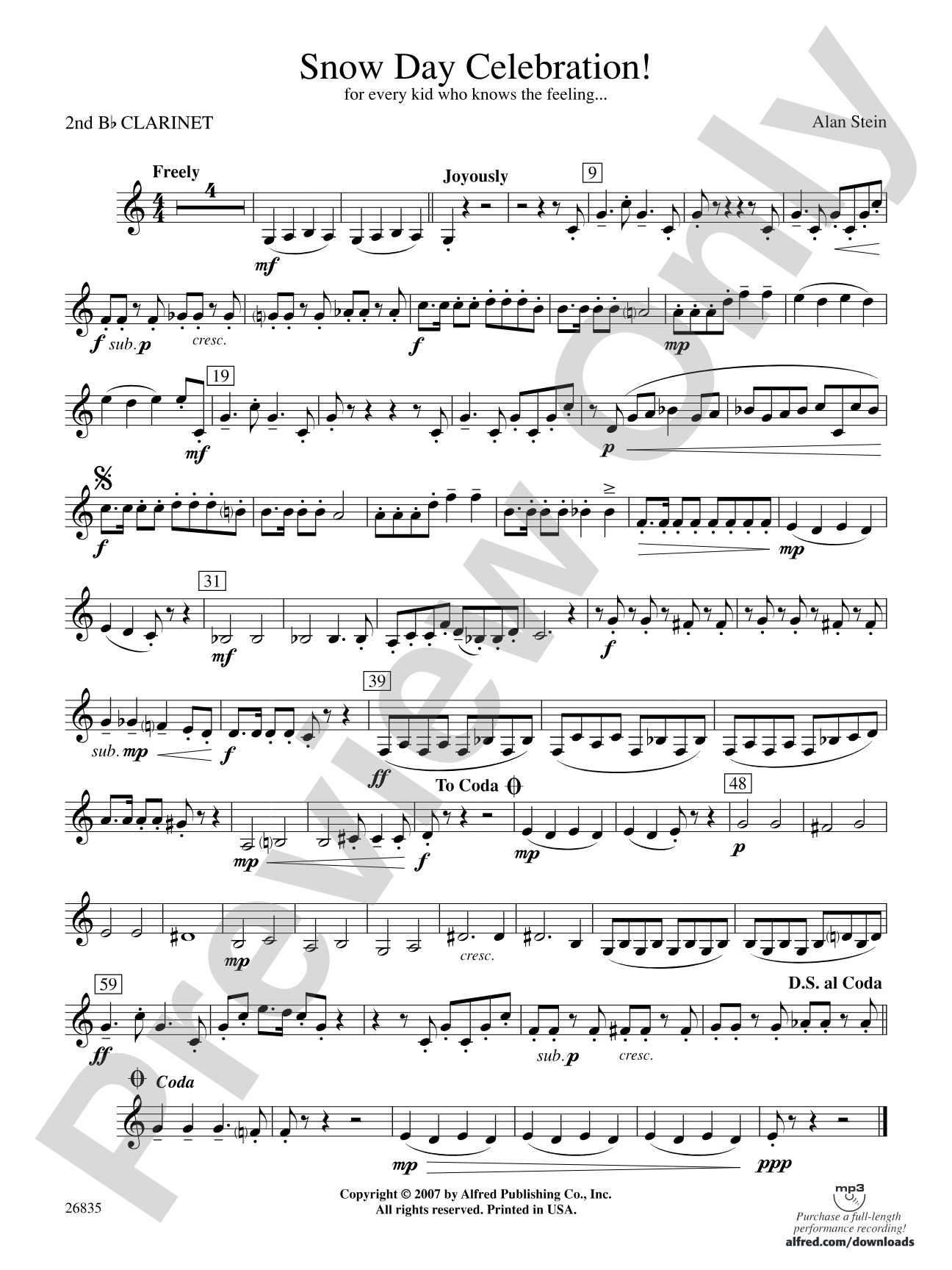 Snow Day Celebration!: 2nd B-flat Clarinet