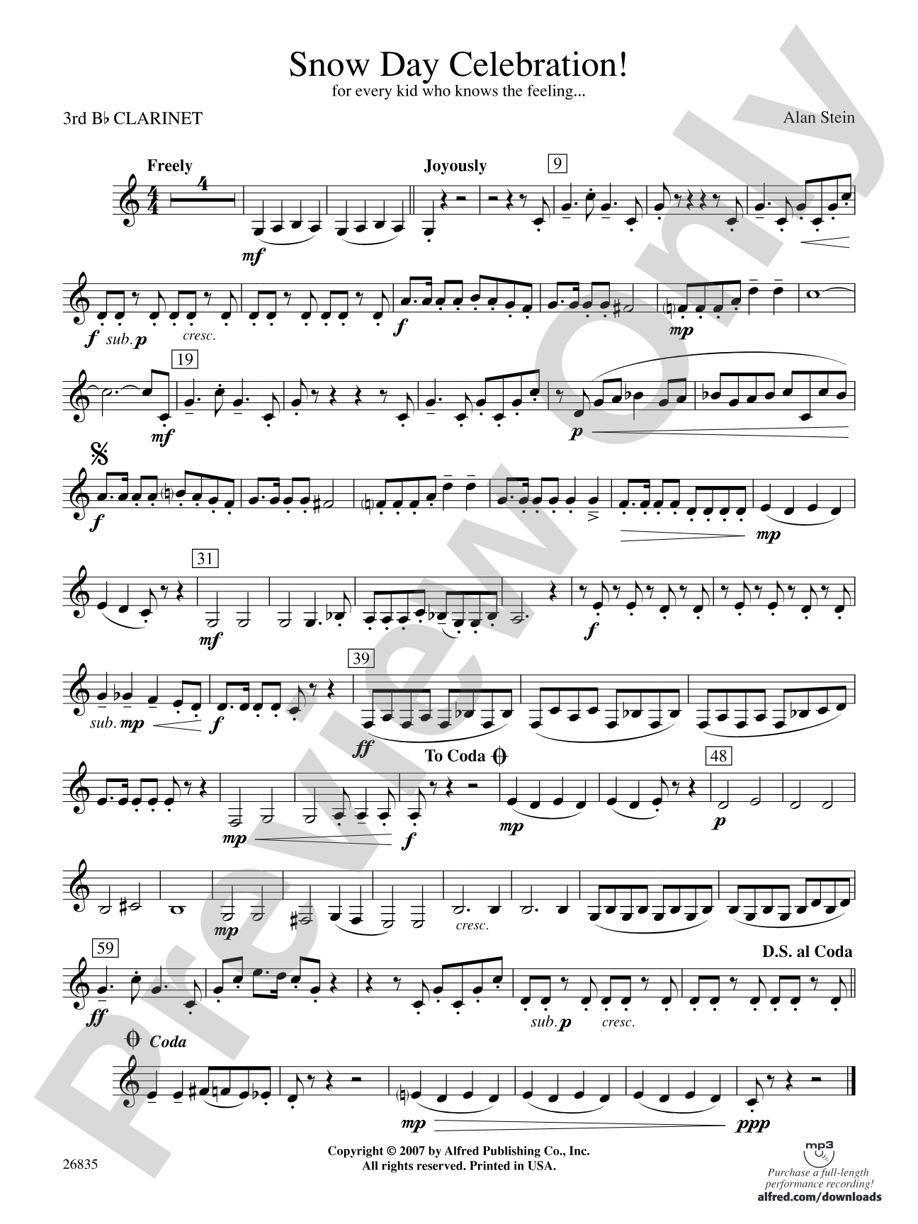 Snow Day Celebration!: 3rd B-flat Clarinet