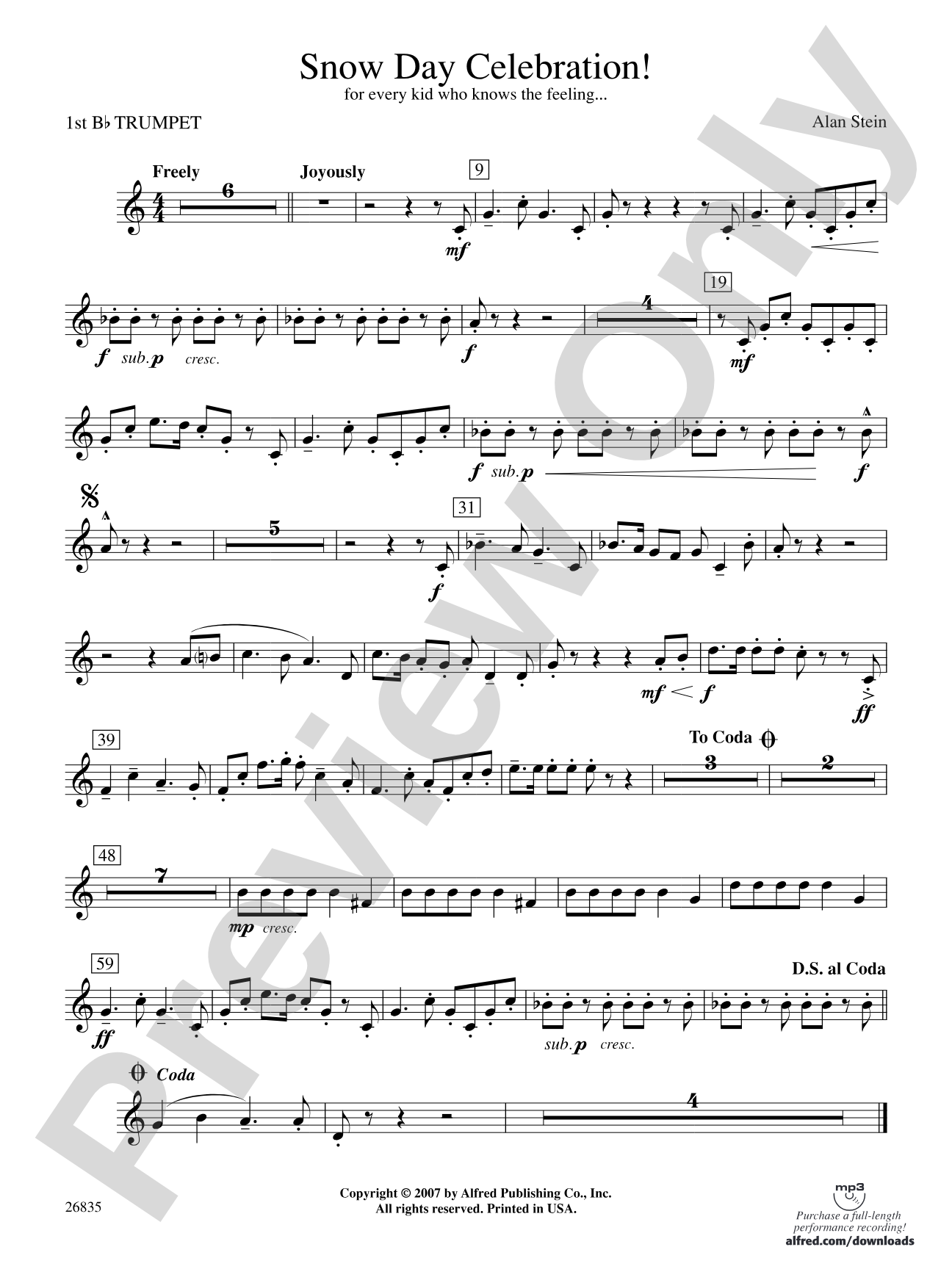 Snow Day Celebration!: 1st B-flat Trumpet