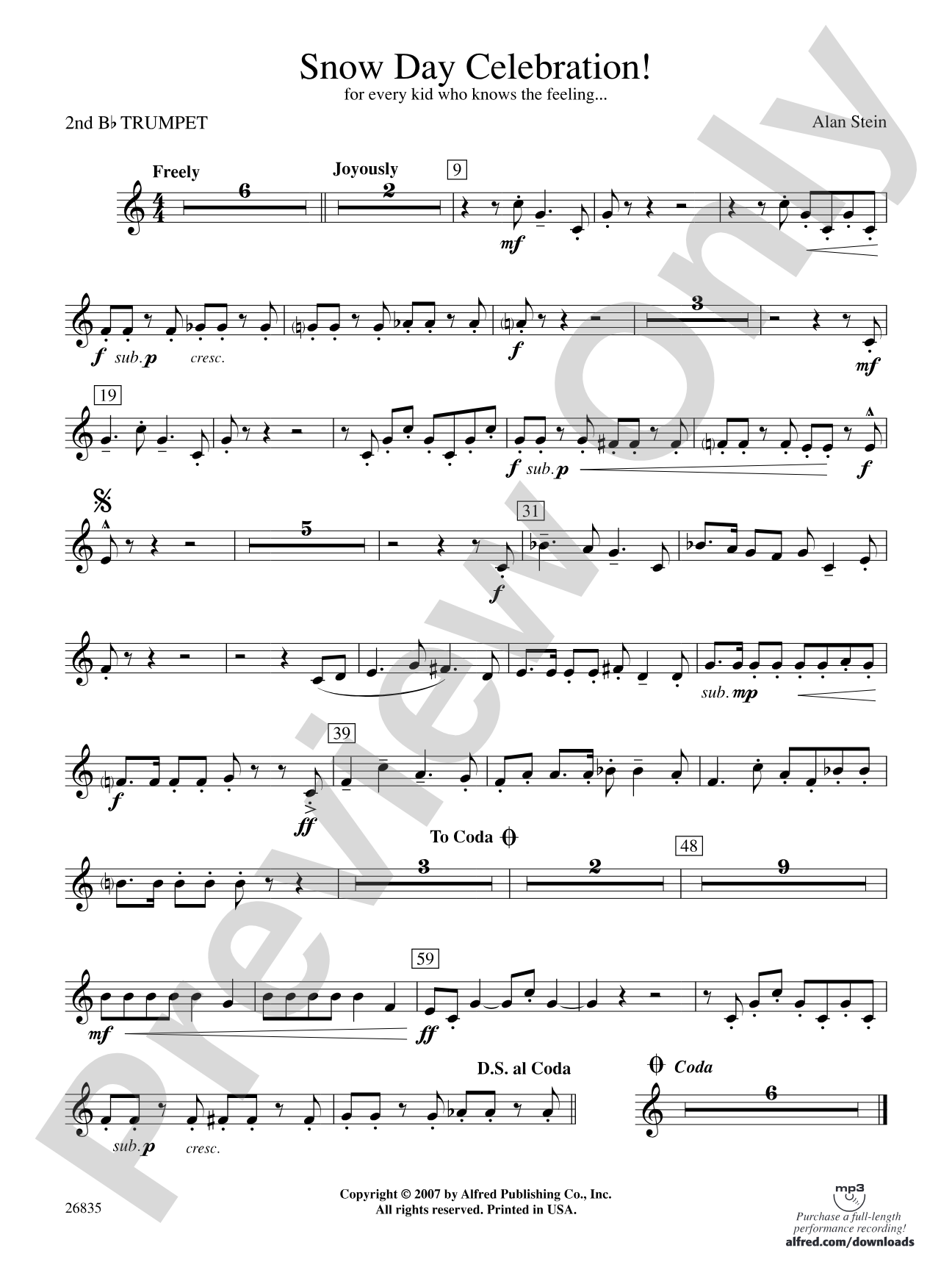 Snow Day Celebration!: 2nd B-flat Trumpet