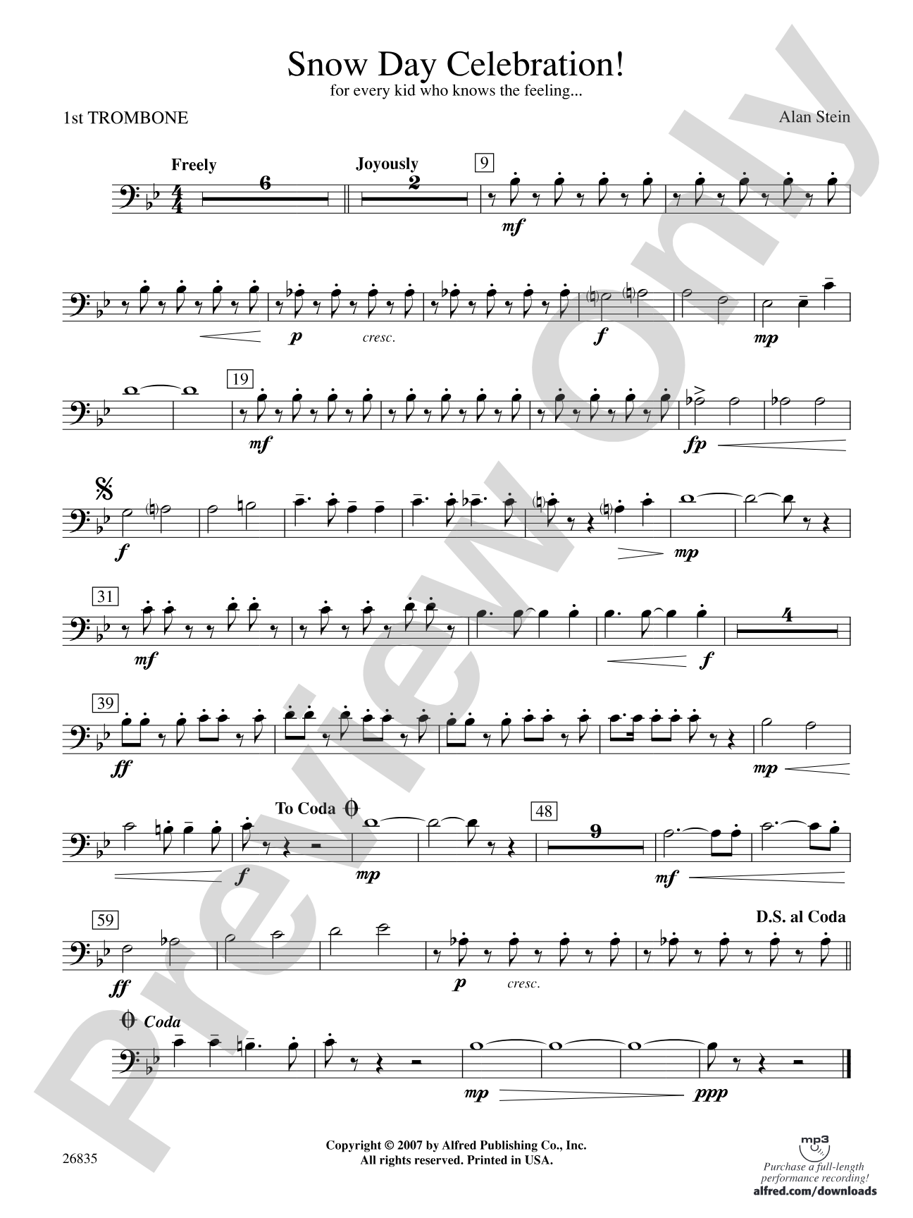 Snow Day Celebration!: 1st Trombone