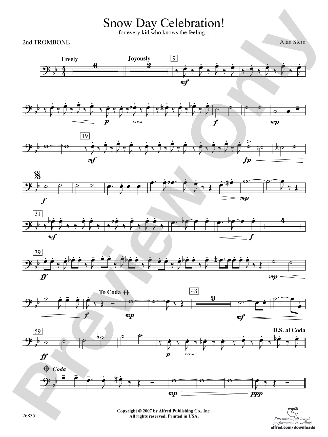 Snow Day Celebration!: 2nd Trombone