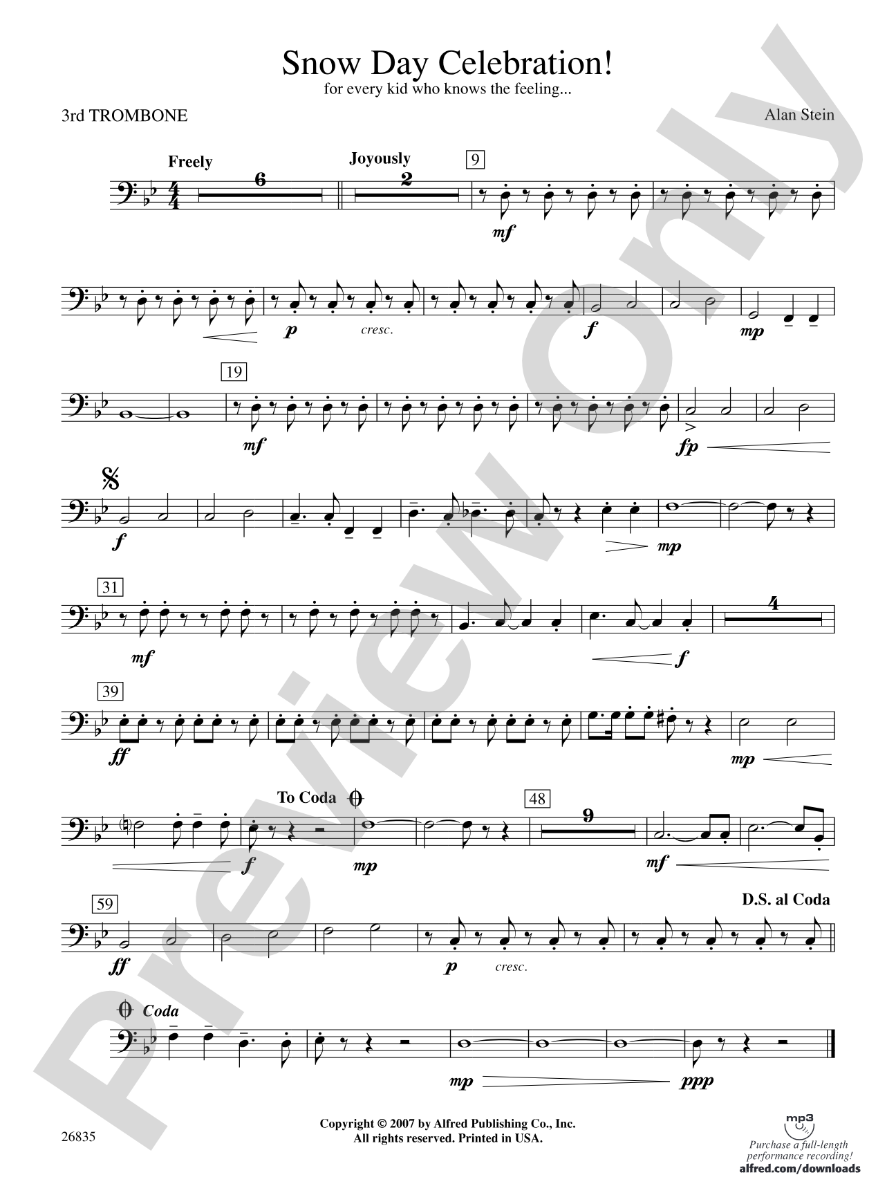 Snow Day Celebration!: 3rd Trombone