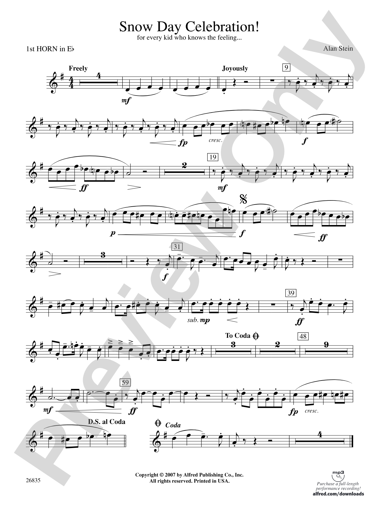 Snow Day Celebration!: (wp) 1st Horn in E-flat