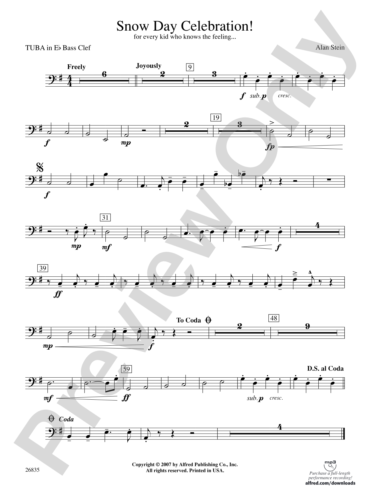 Snow Day Celebration!: (wp) E-flat Tuba B.C.