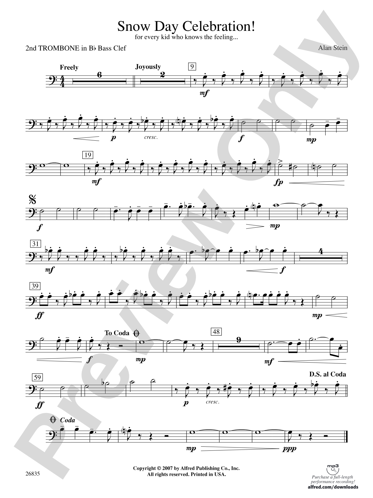 Snow Day Celebration!: (wp) 2nd B-flat Trombone B.C.
