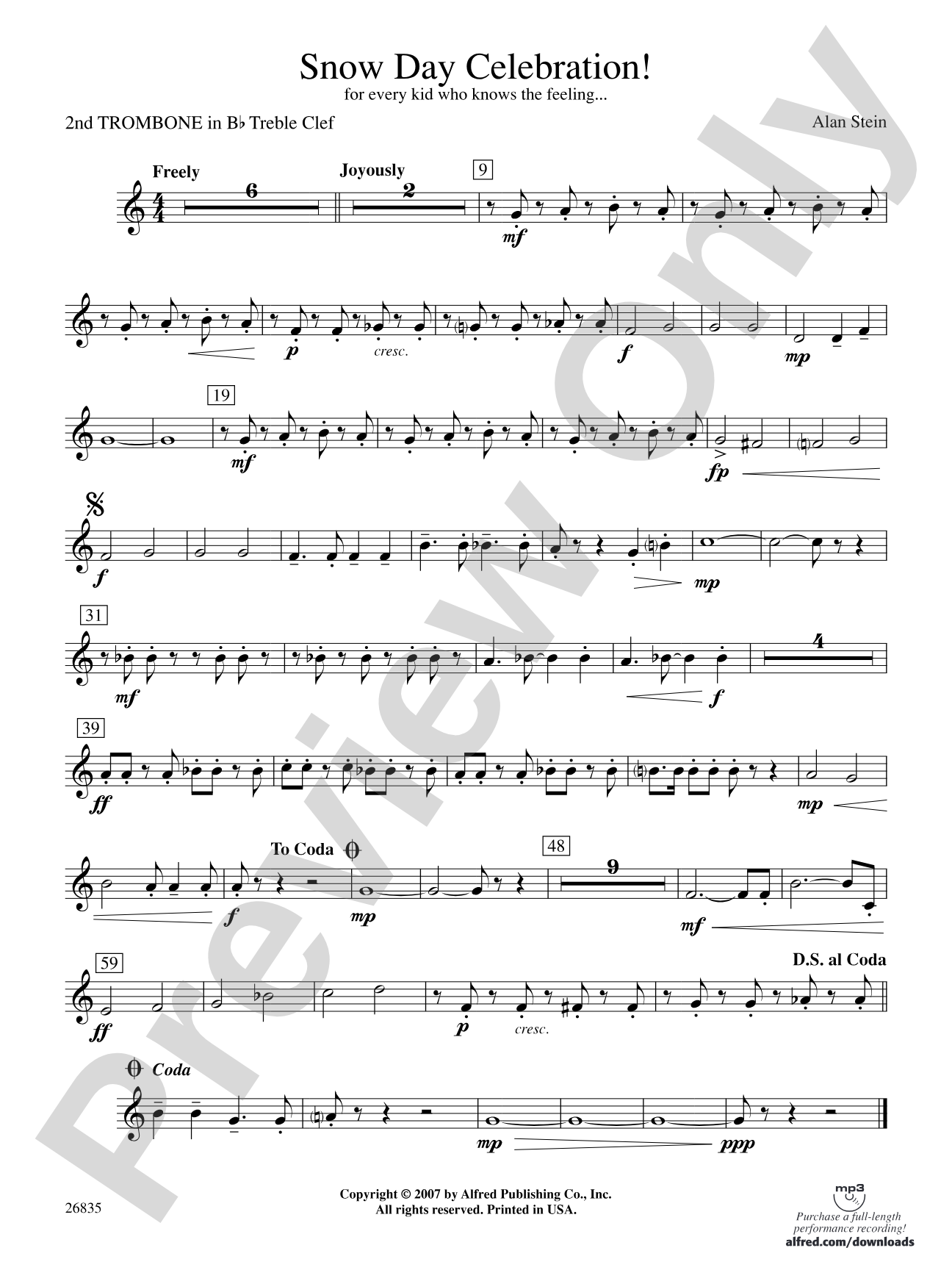 Snow Day Celebration!: (wp) 2nd B-flat Trombone T.C.