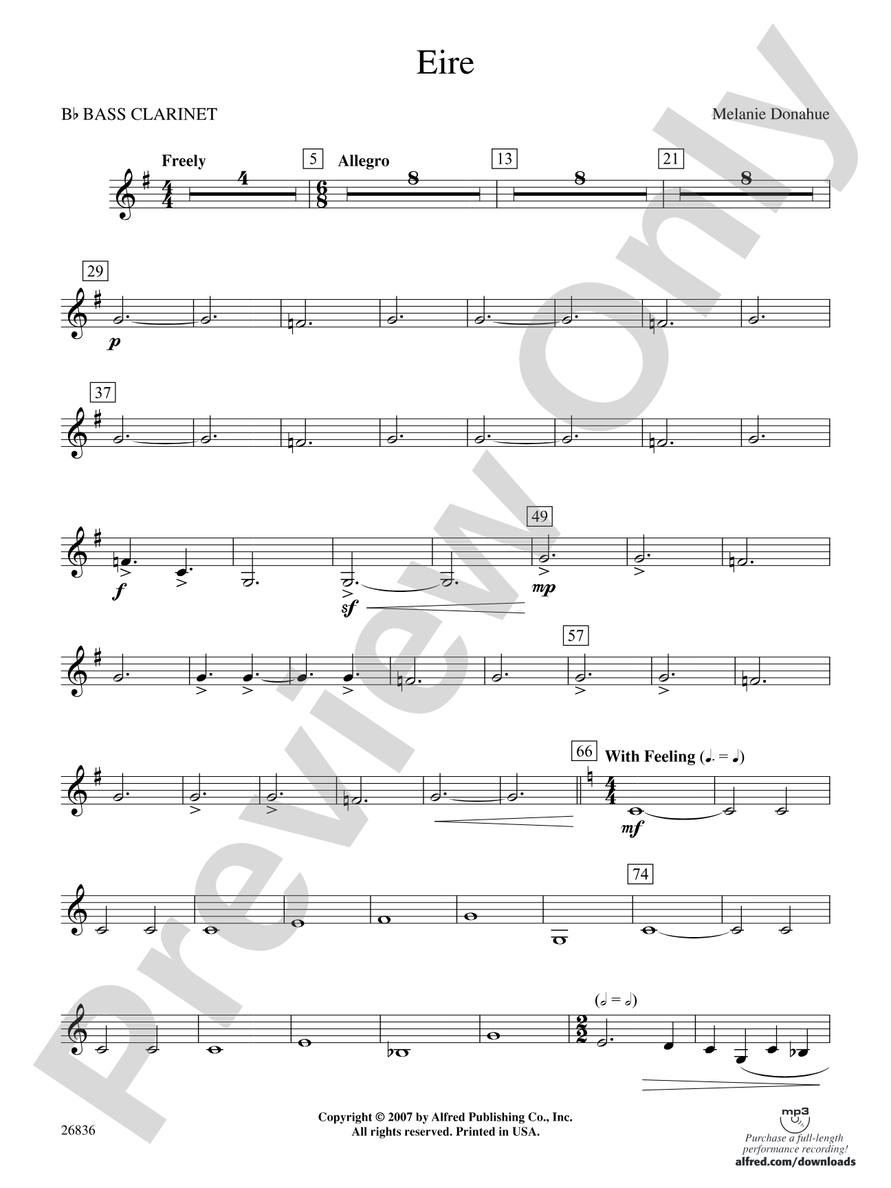 Eire: B-flat Bass Clarinet