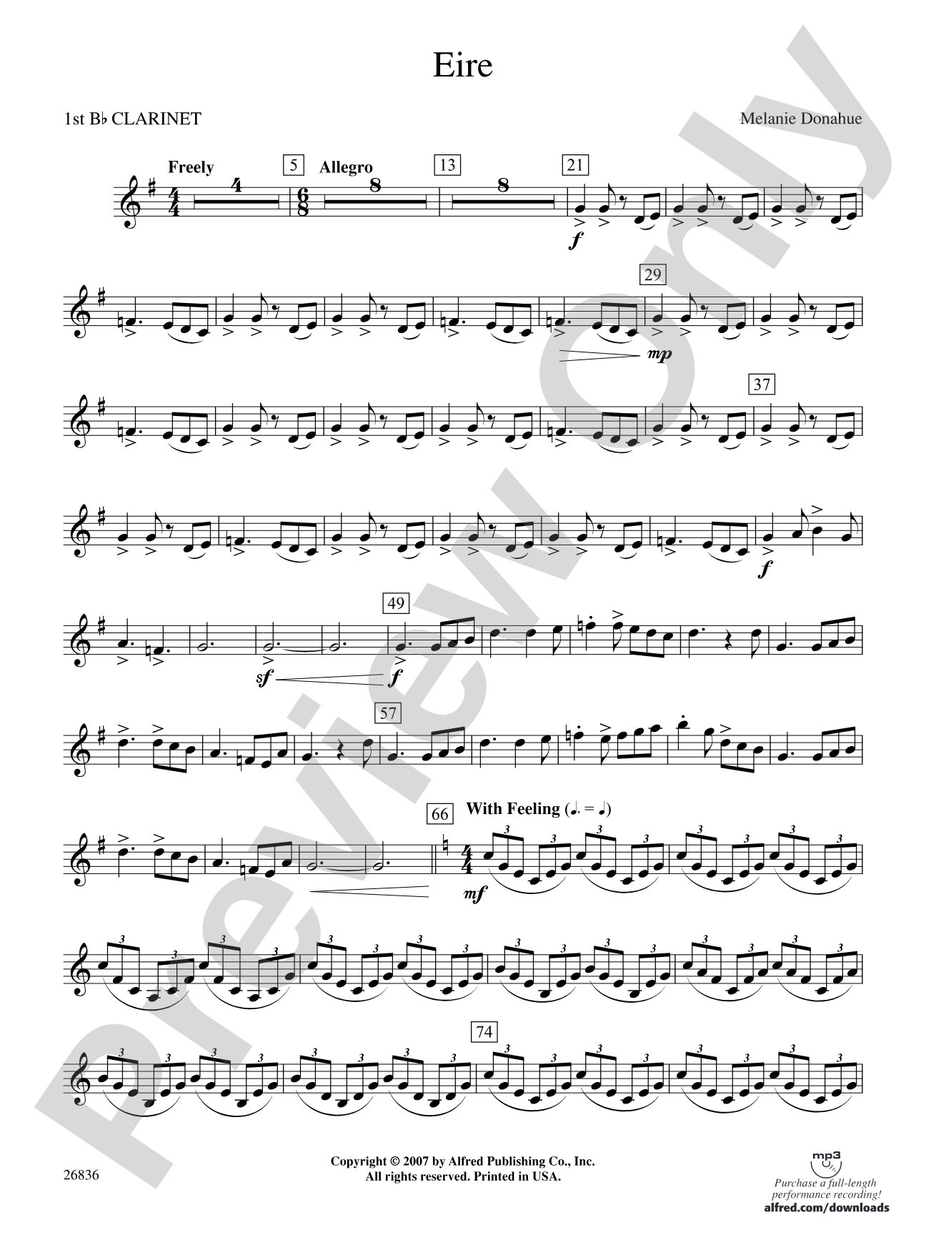 Eire: 1st B-flat Clarinet