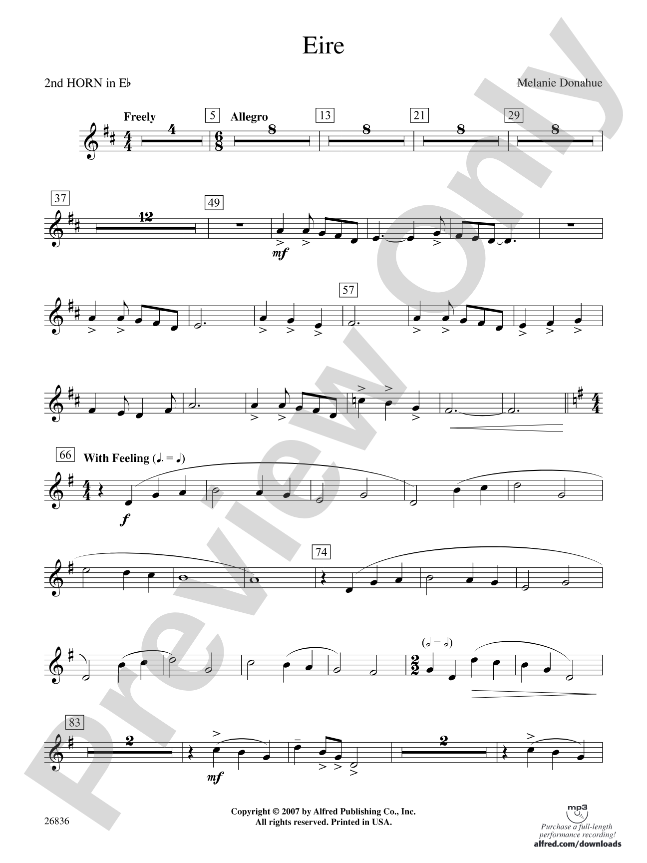 Eire: (wp) 2nd Horn in E-flat