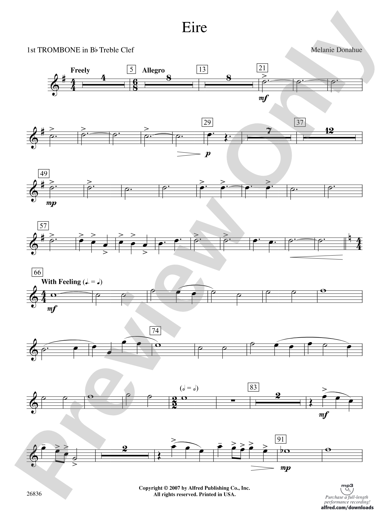 Eire: (wp) 1st B-flat Trombone T.C.