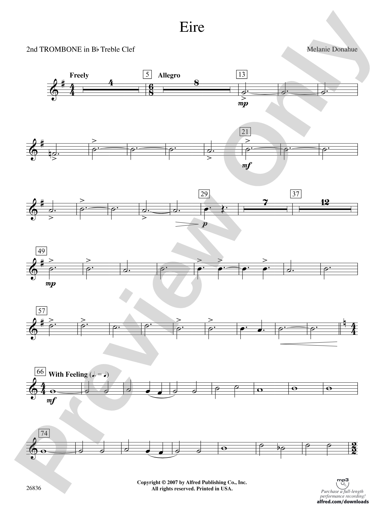 Eire: (wp) 2nd B-flat Trombone T.C.