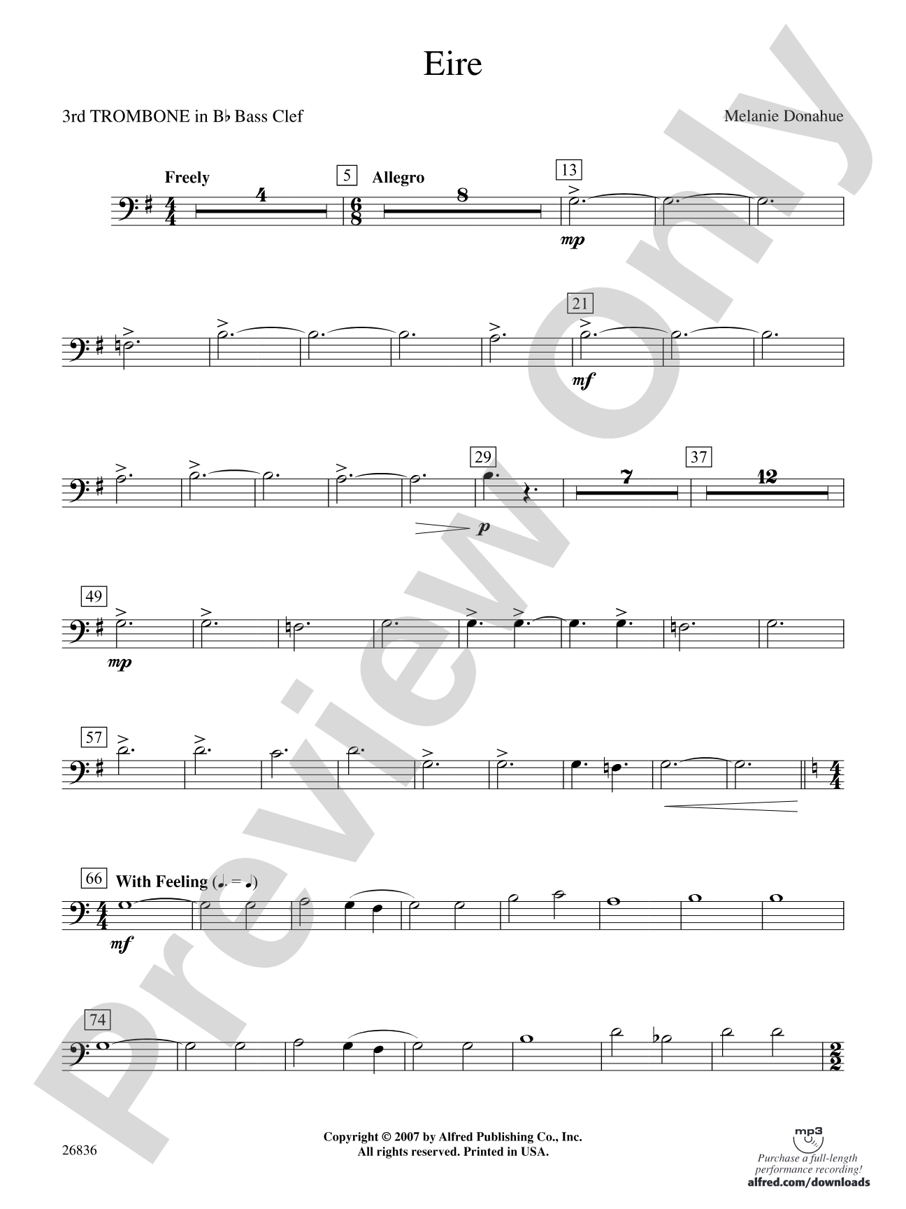 Eire: (wp) 3rd B-flat Trombone B.C.