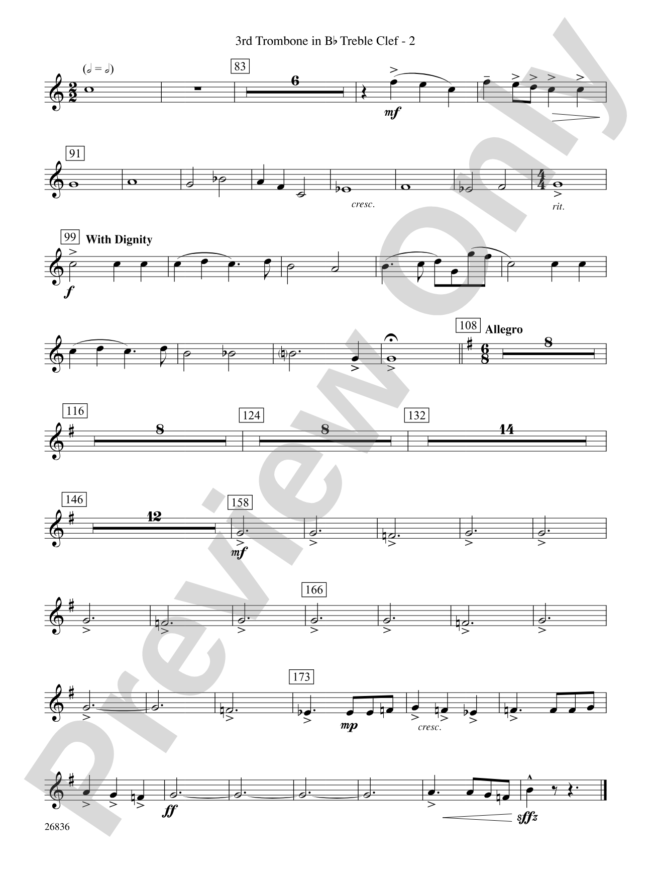Eire: (wp) 3rd B-flat Trombone T.C.