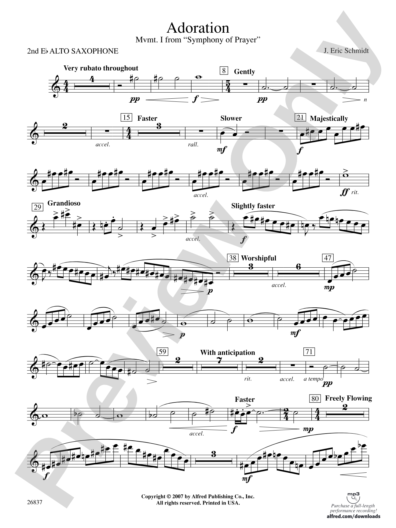Adoration (Movement 1 from Symphony of Prayer): 2nd E-flat Alto Saxophone