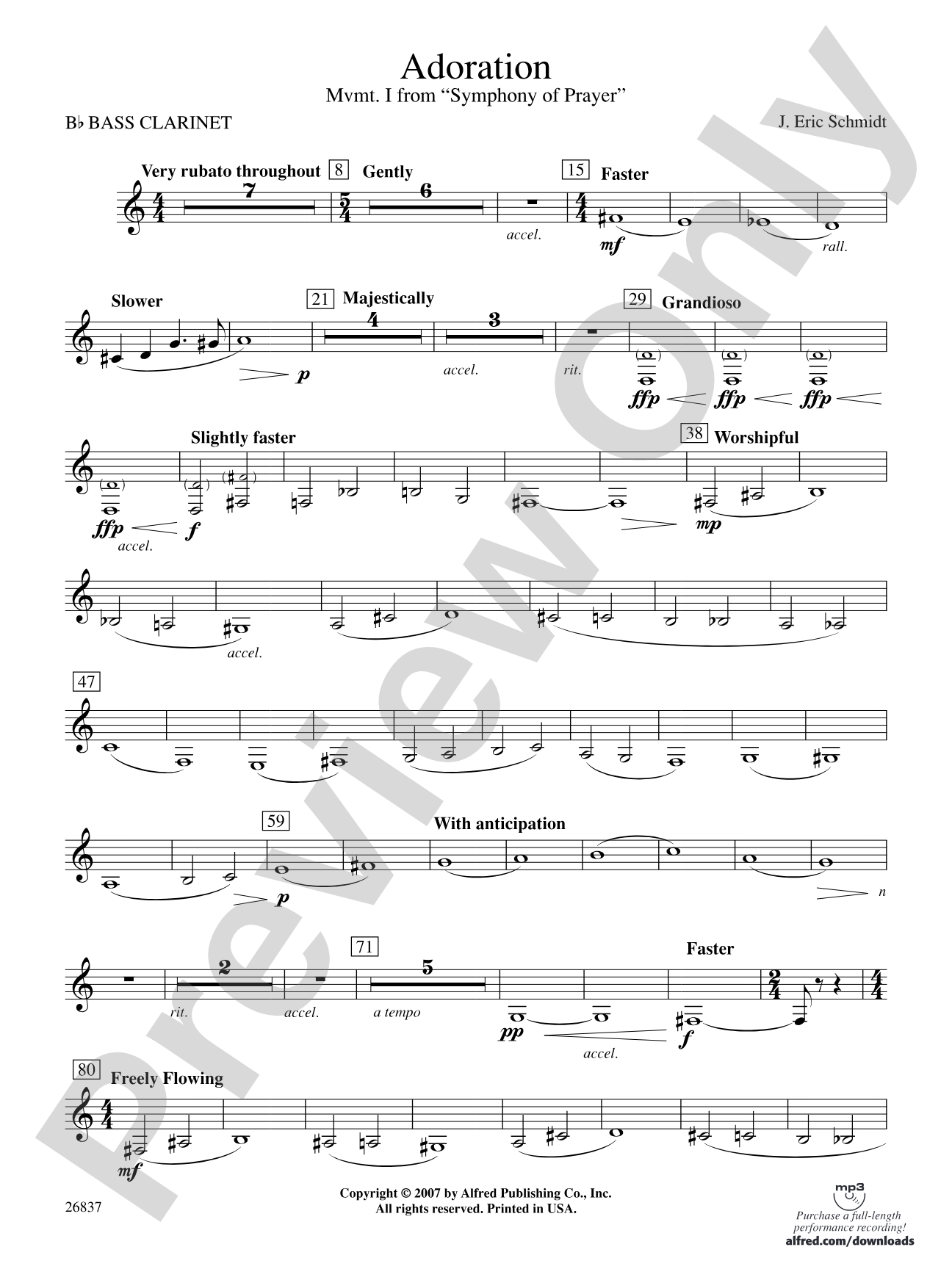 Adoration (Movement 1 from Symphony of Prayer): B-flat Bass Clarinet