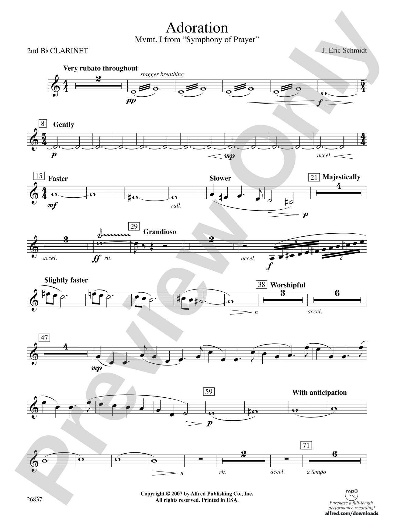 Adoration (Movement 1 from Symphony of Prayer): 2nd B-flat Clarinet