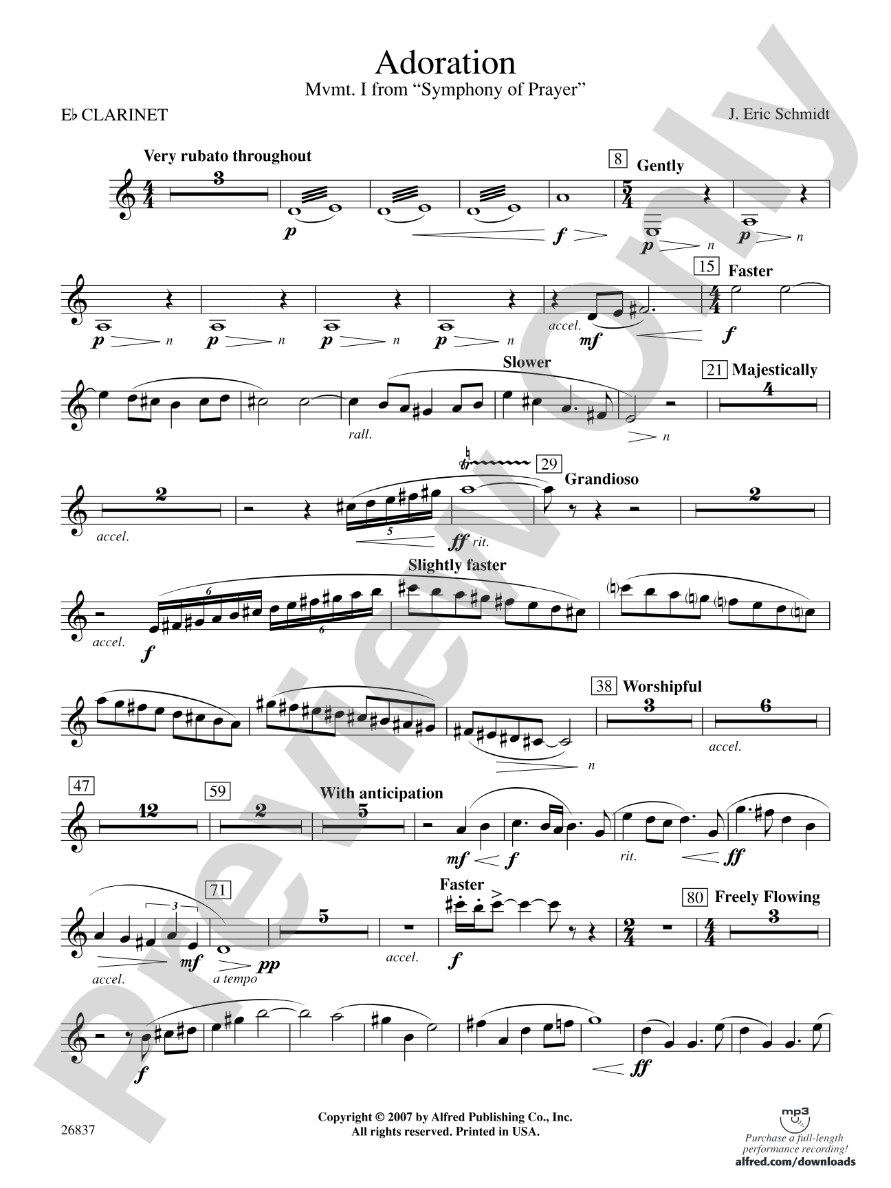 Adoration (Movement 1 from Symphony of Prayer): E-flat Soprano Clarinet