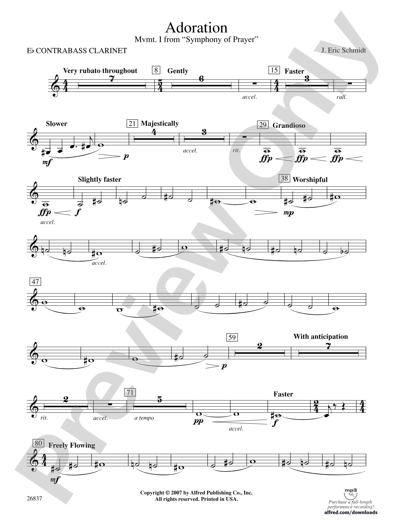 Adoration (Movement 1 from Symphony of Prayer): E-flat Contrabass Clarinet