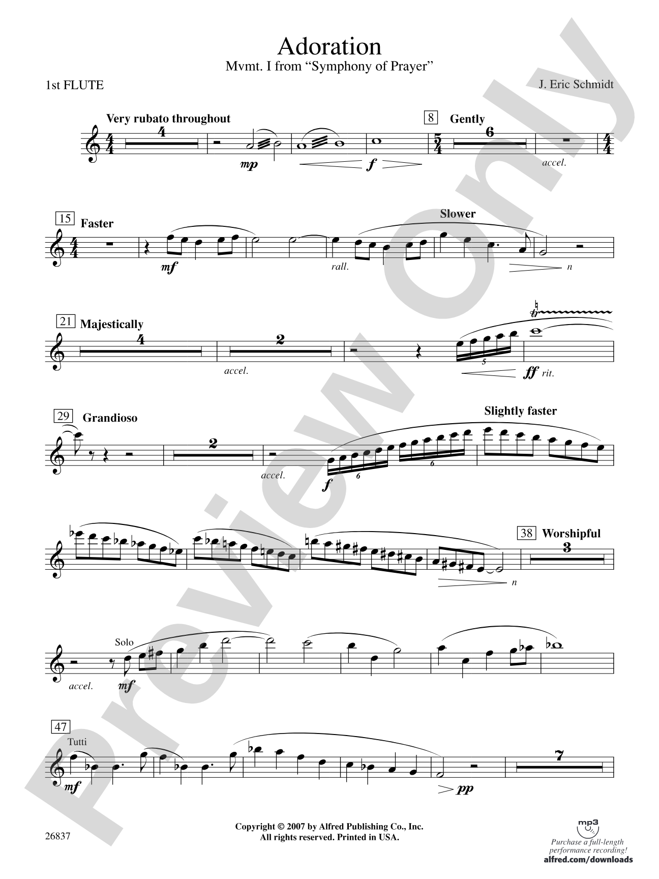 Adoration (Movement 1 from Symphony of Prayer): Flute