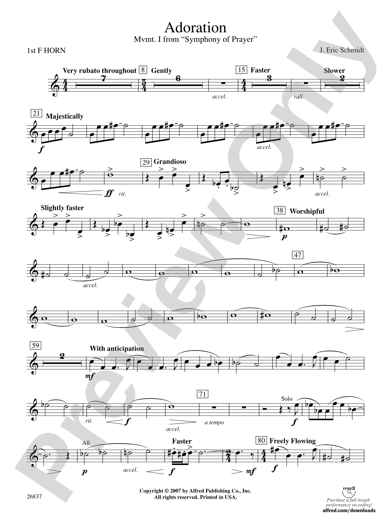 Adoration (Movement 1 from Symphony of Prayer): 1st F Horn