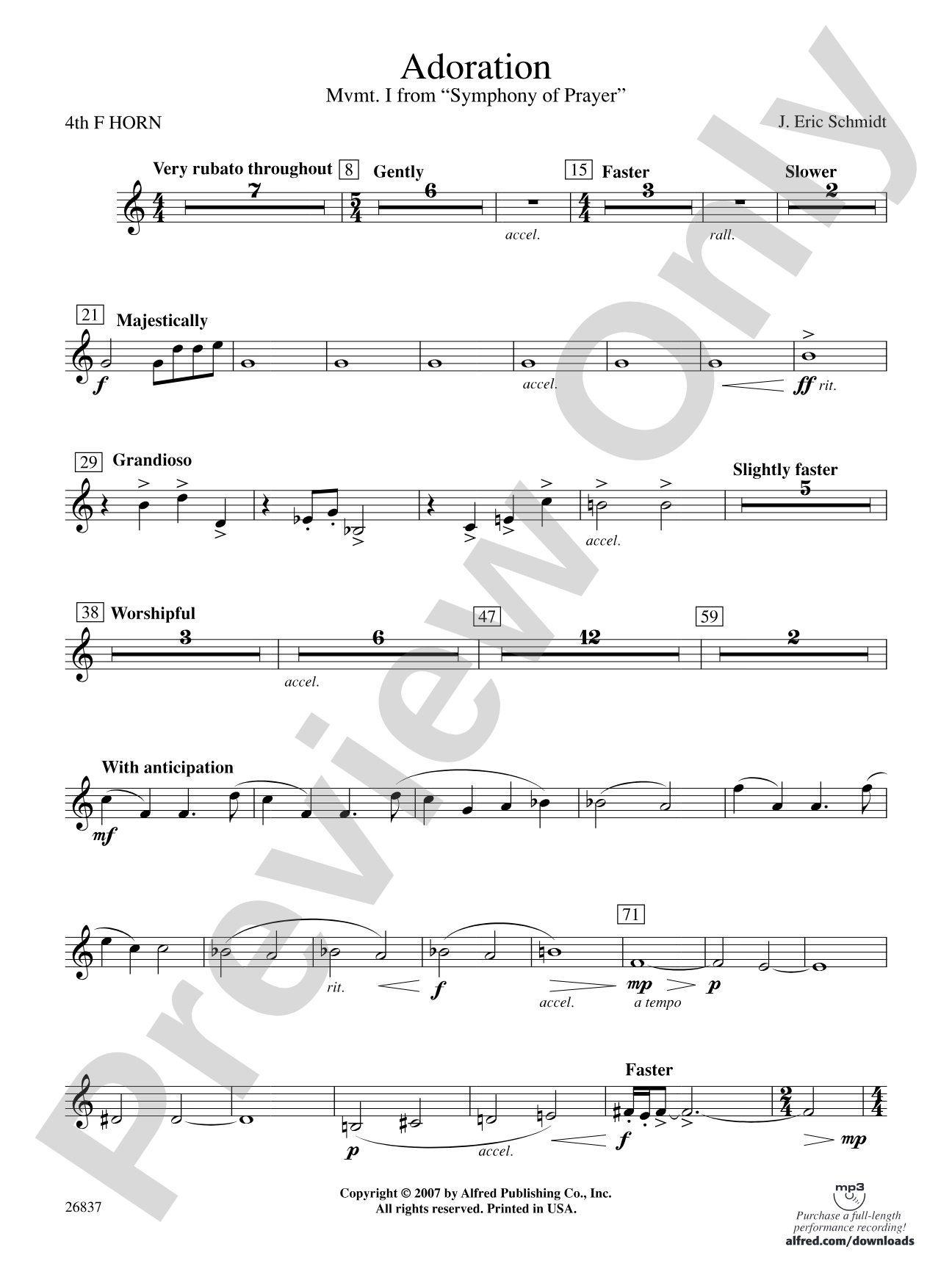 Adoration (Movement 1 from Symphony of Prayer): 4th F Horn