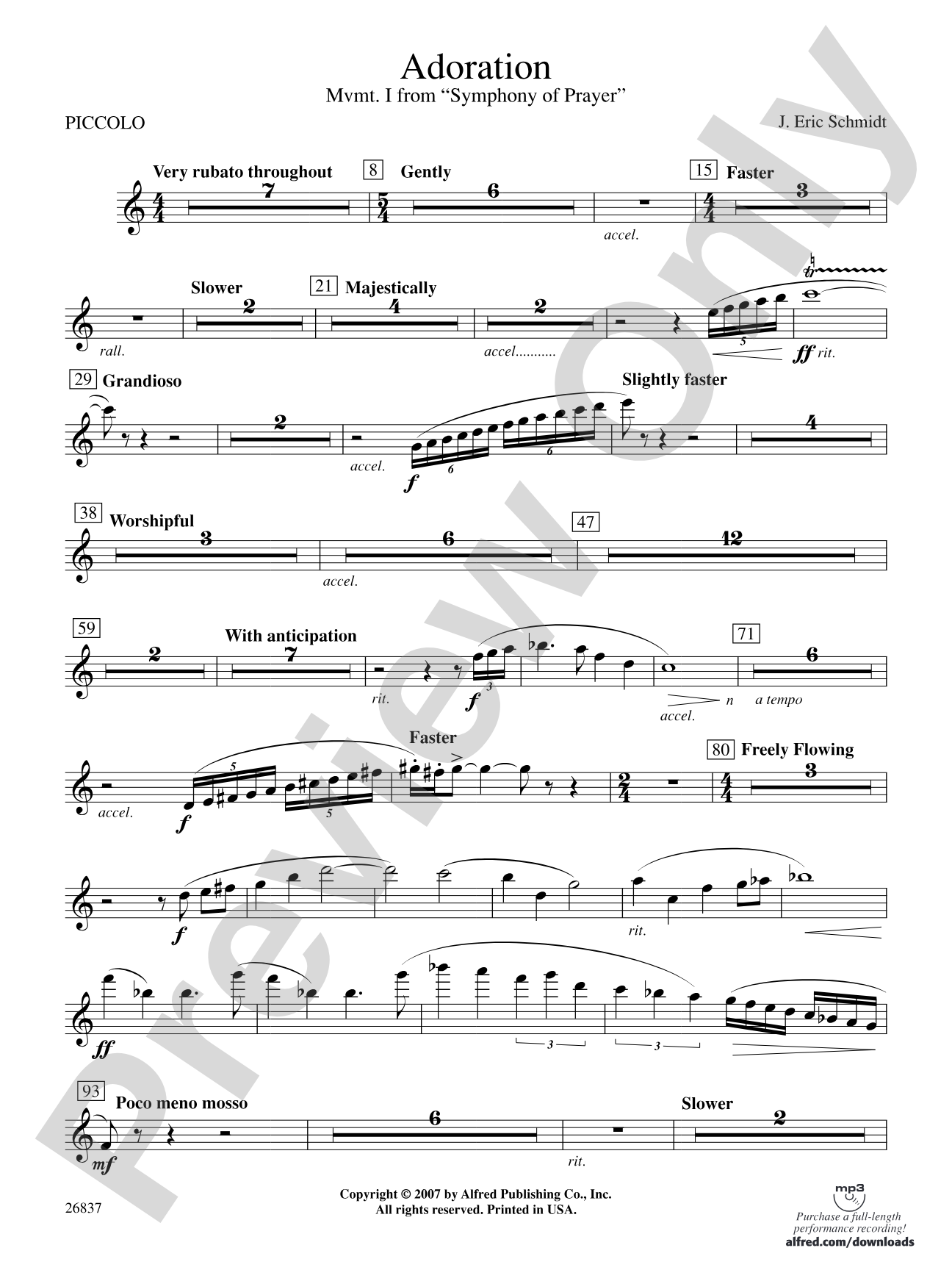 Adoration (Movement 1 from Symphony of Prayer): Piccolo