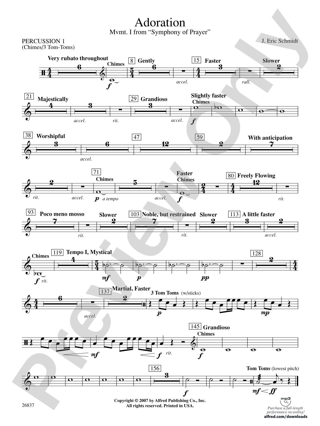Adoration (Movement 1 from Symphony of Prayer): 1st Percussion