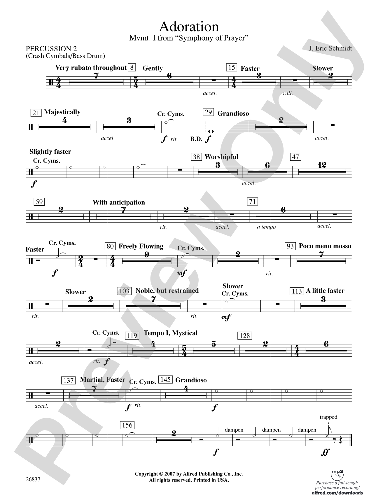 Adoration (Movement 1 from Symphony of Prayer): 2nd Percussion