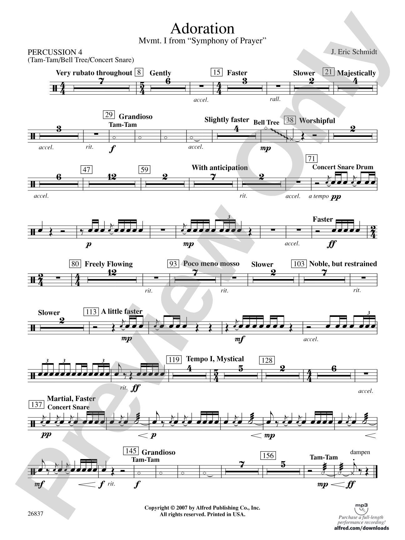 Adoration (Movement 1 from Symphony of Prayer): 4th Percussion